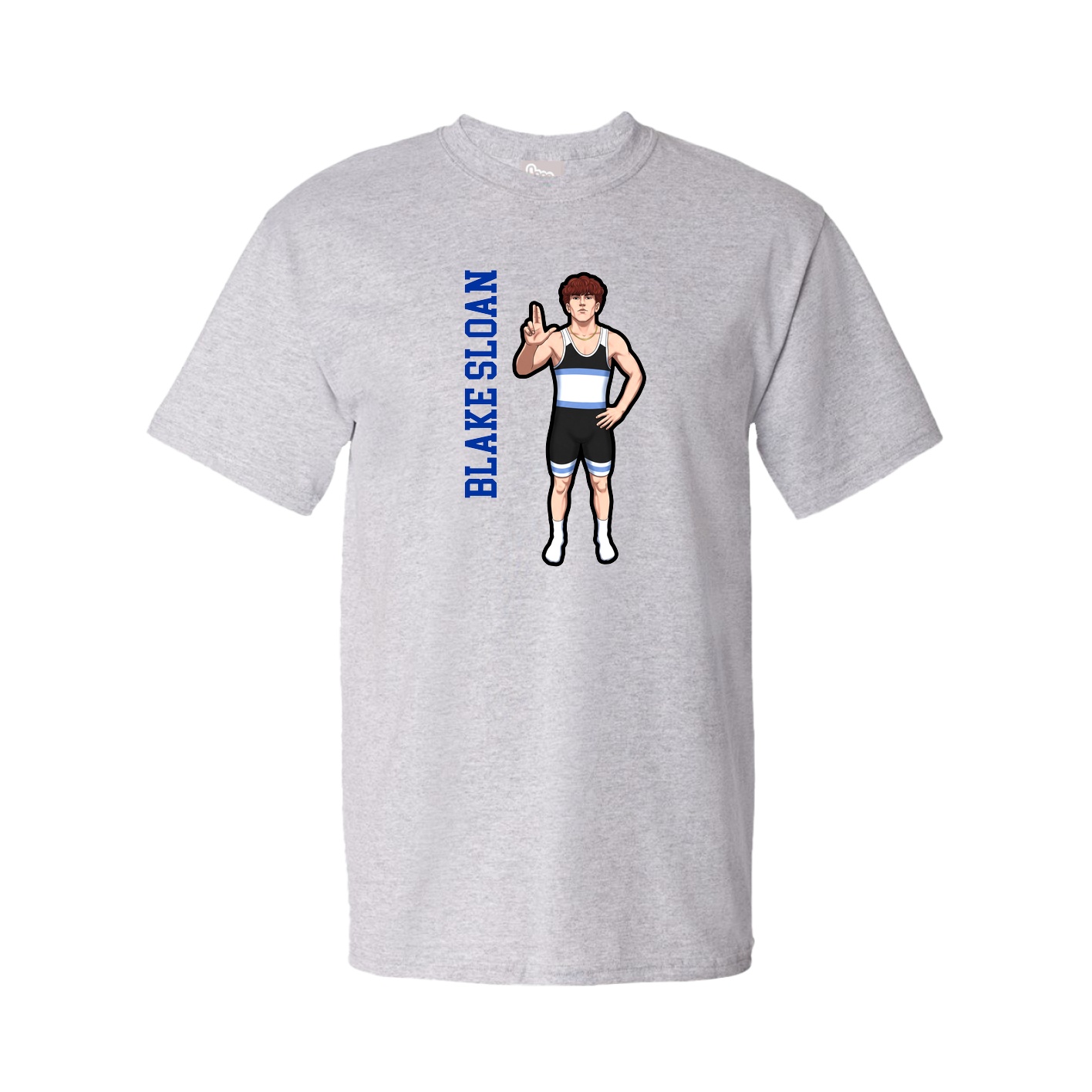 Tee — Name Vertical in Grey