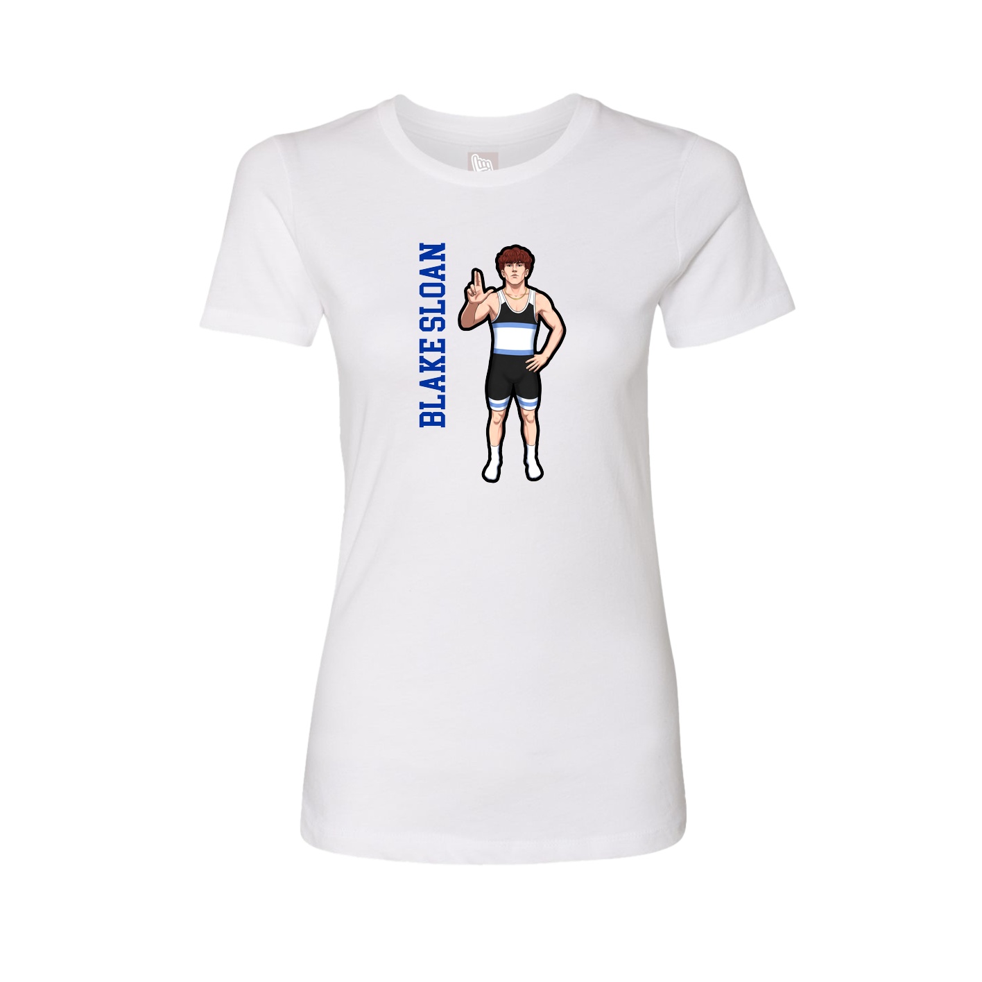 Womens Tee — Name Vertical in White