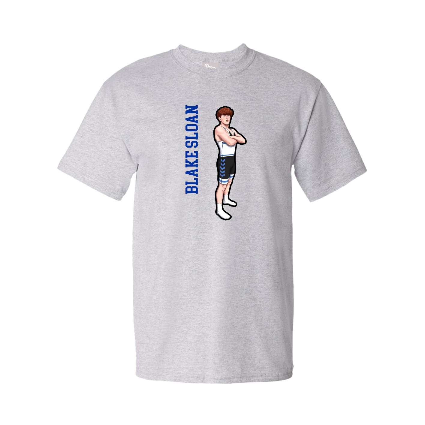 Tee — Name Vertical in Grey