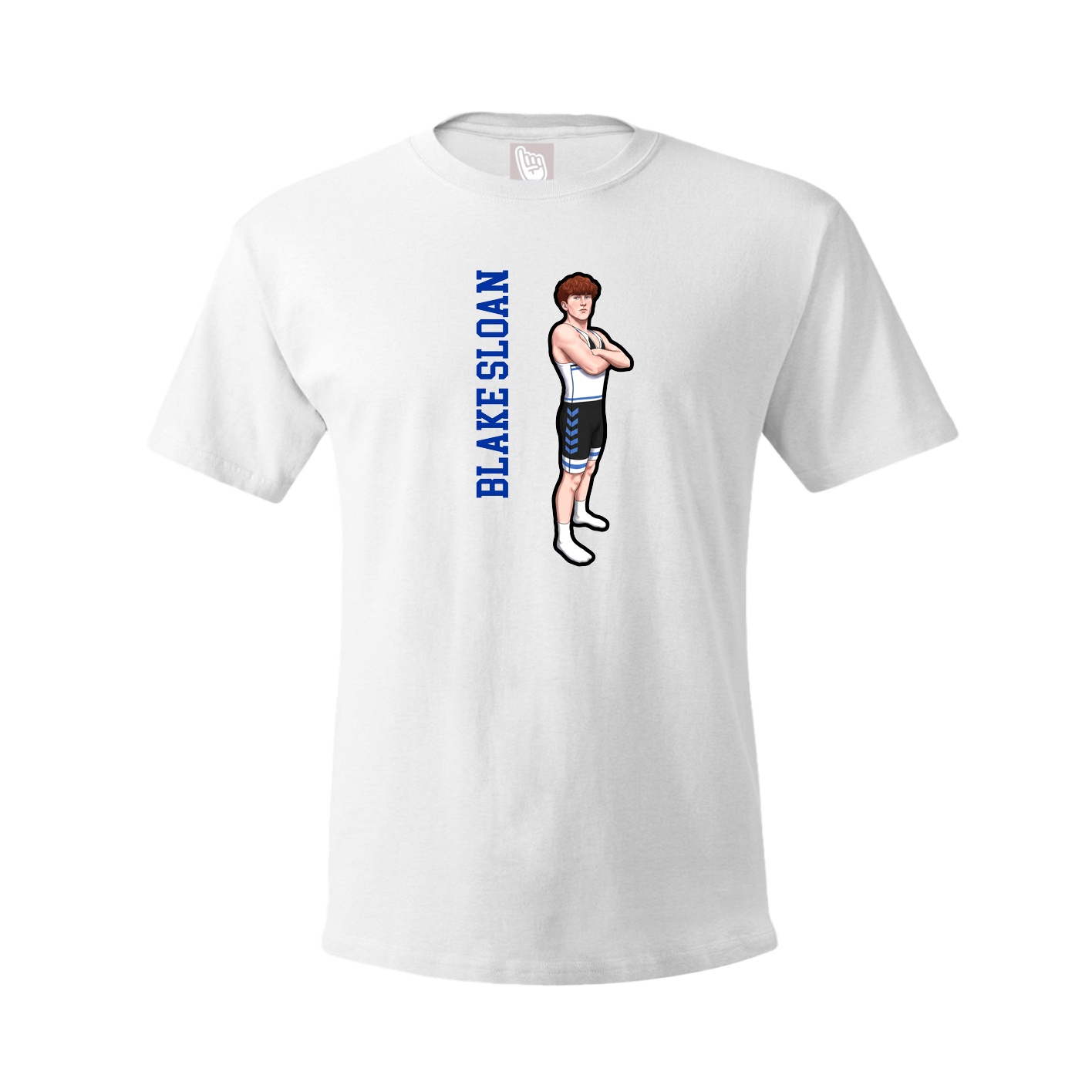 Youth Tee — Name Vertical in White