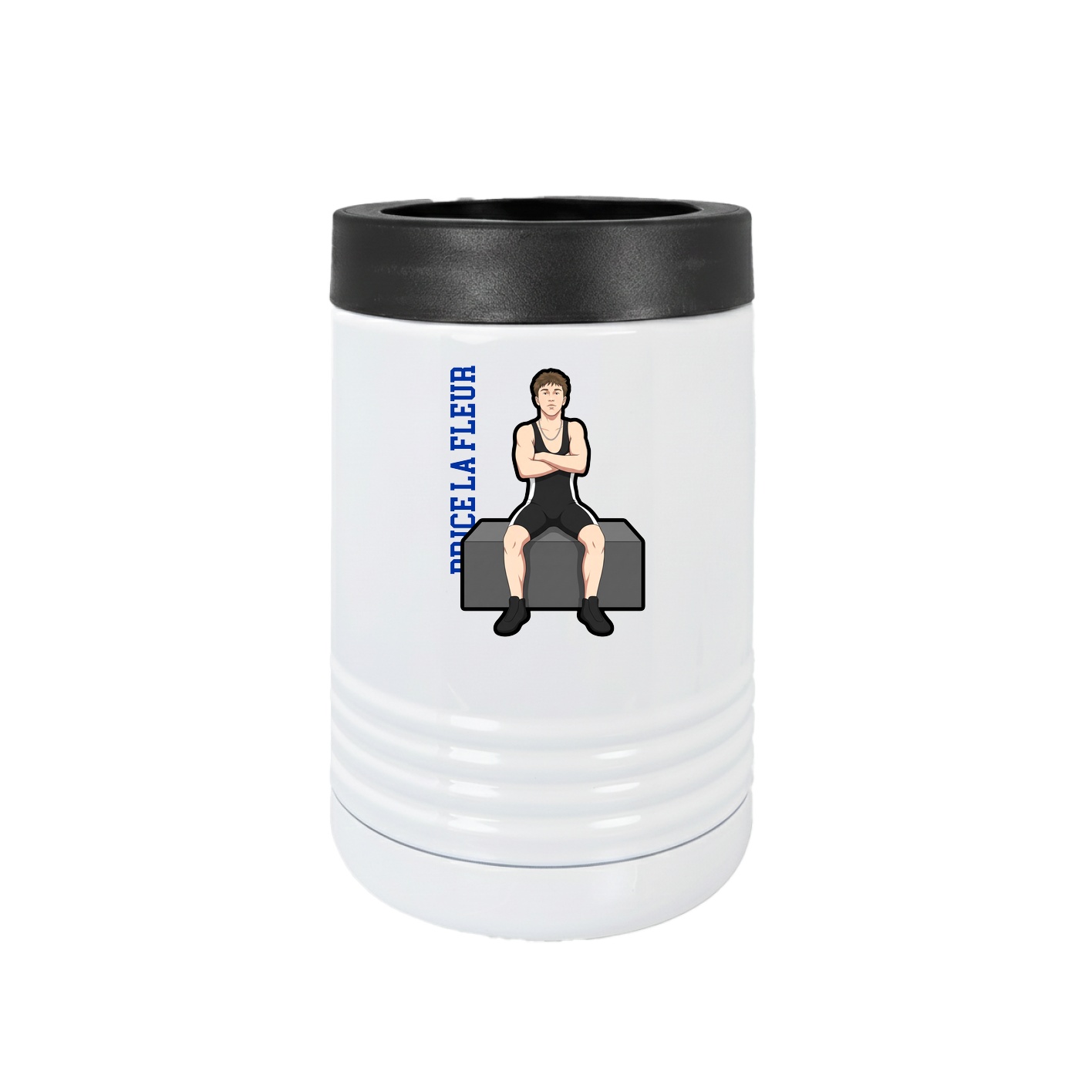 Beverage Holder — Name Vertical in White