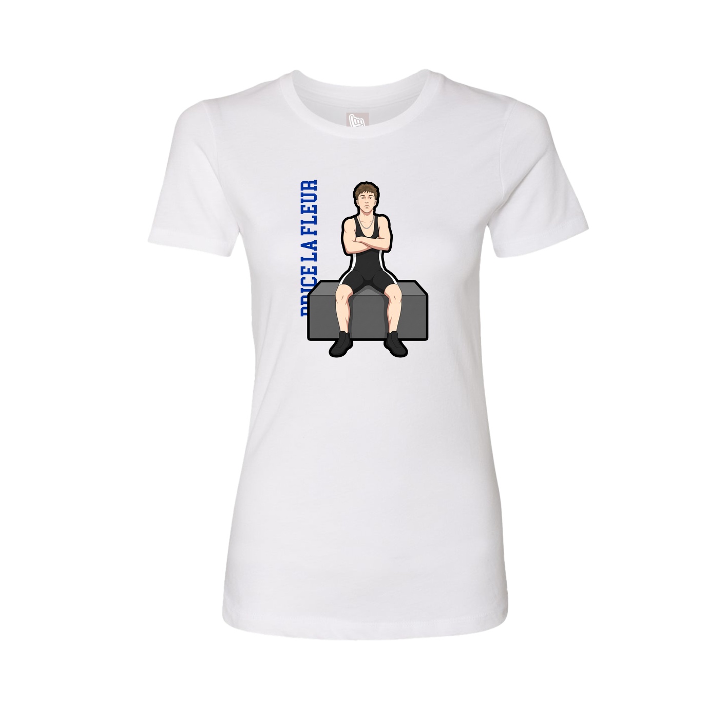 Womens Tee — Name Vertical in White