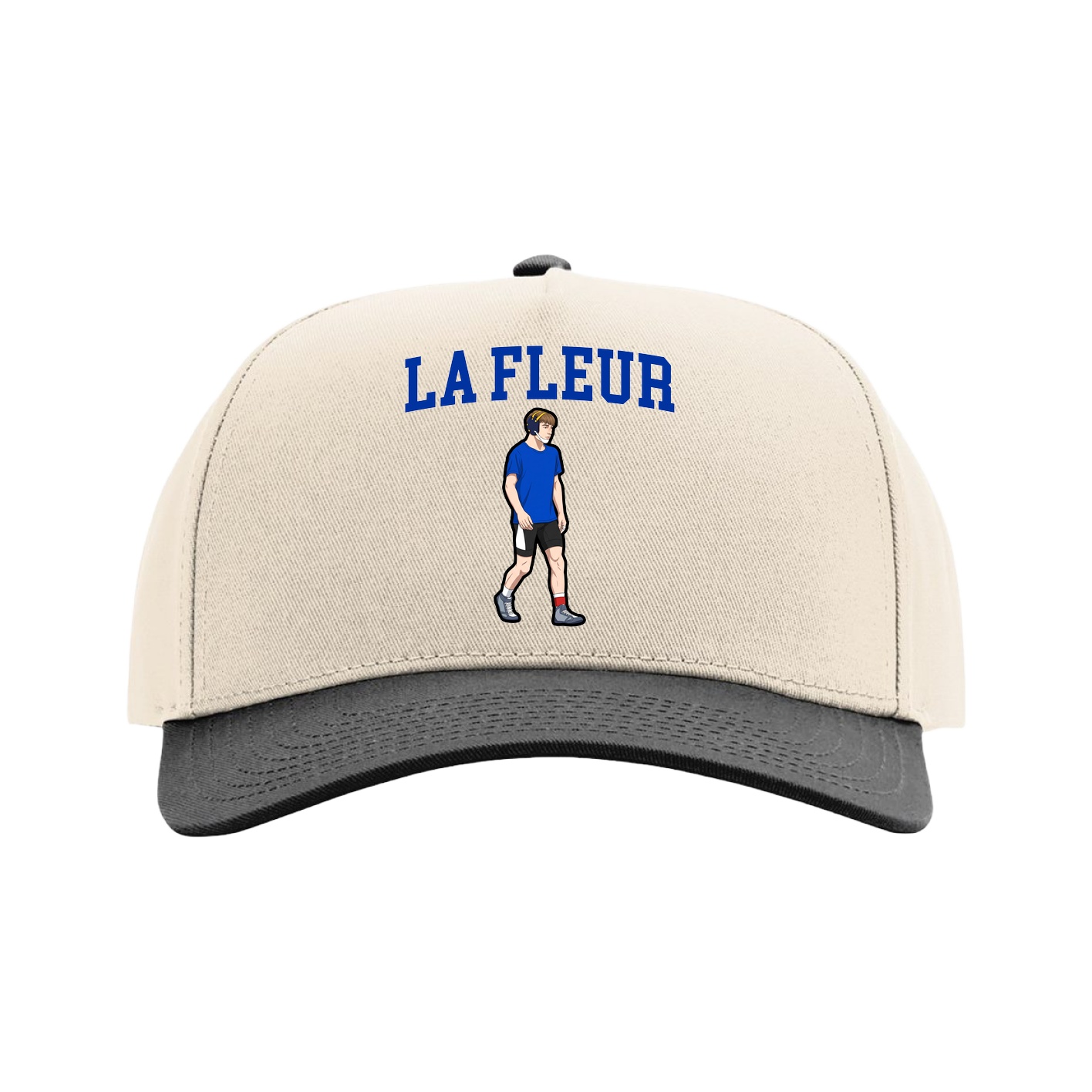 Full Fabric Five-Panel Champ Cap — Shirsey in Cream/Black