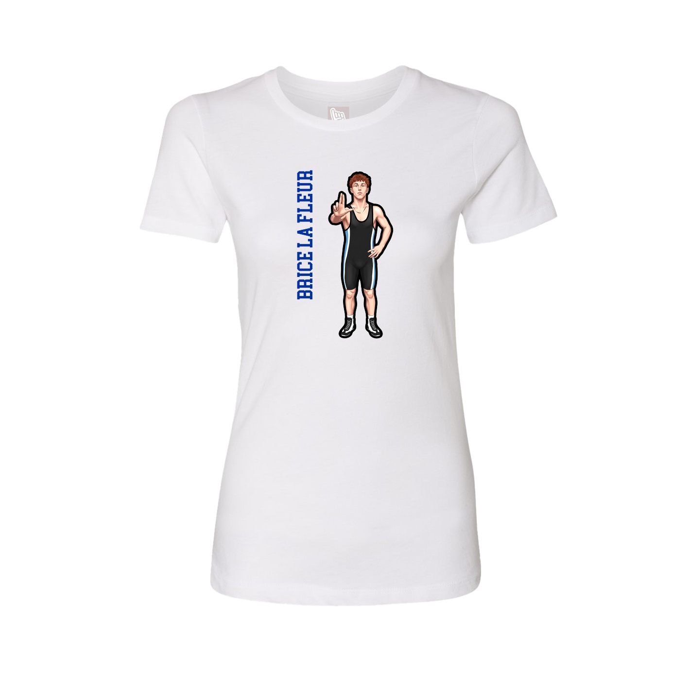 Womens Tee — Name Vertical in White