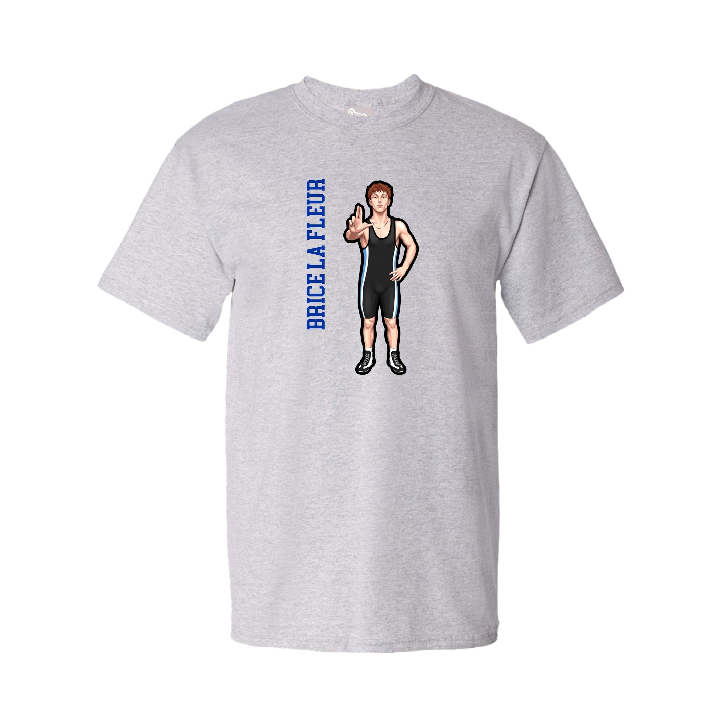 Youth Tee — Name Vertical in Grey