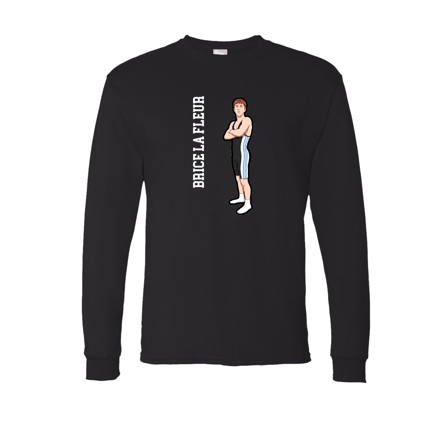 Long Sleeve Tee — Name Vertical in Black