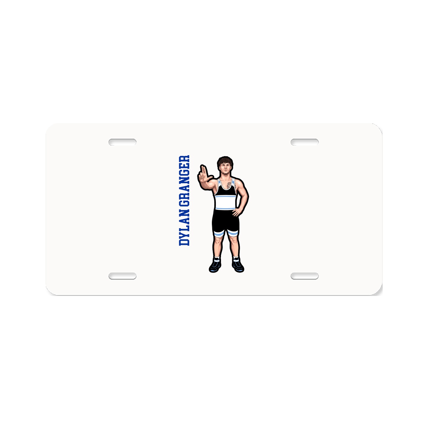 License Plate — Name Vertical in Classic