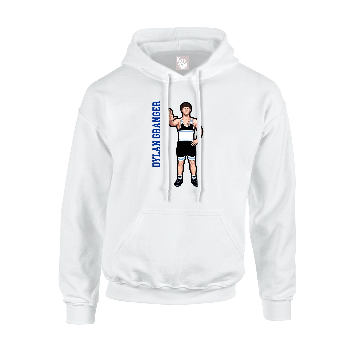 Youth Hoodie — Name Vertical in White