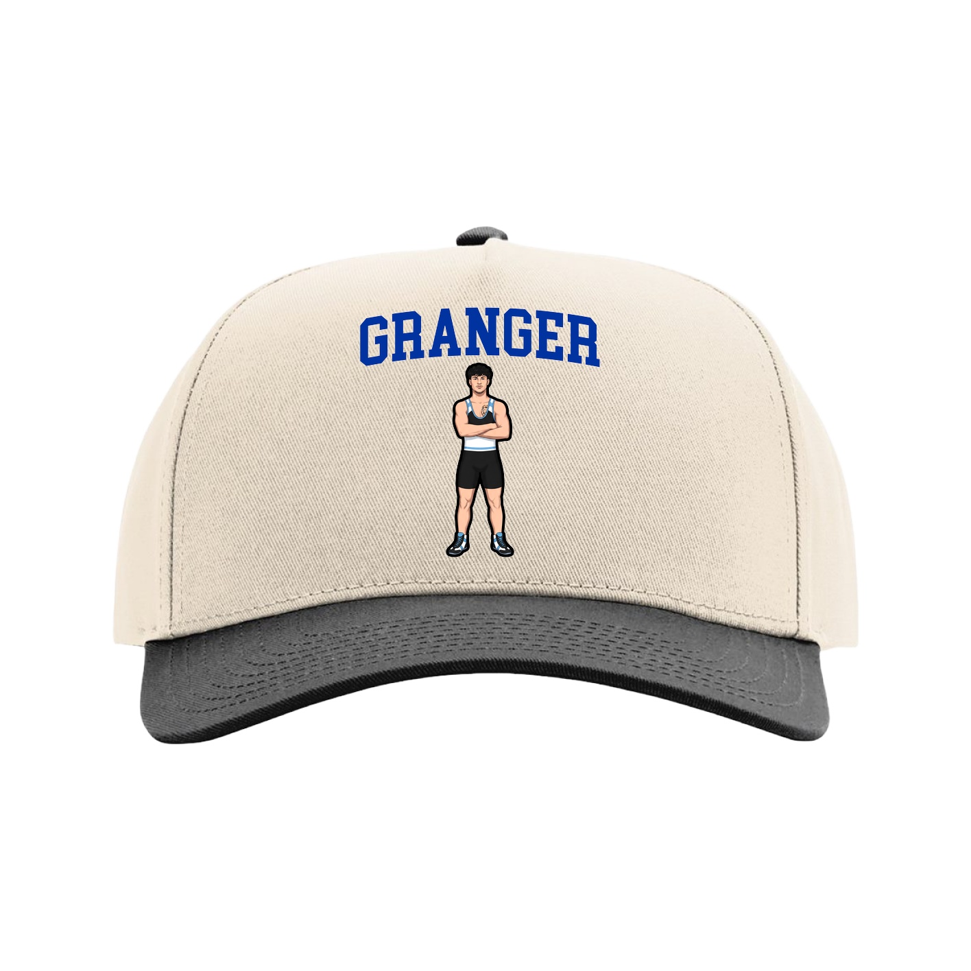 Full Fabric Five-Panel Champ Cap — Shirsey in Cream/Black