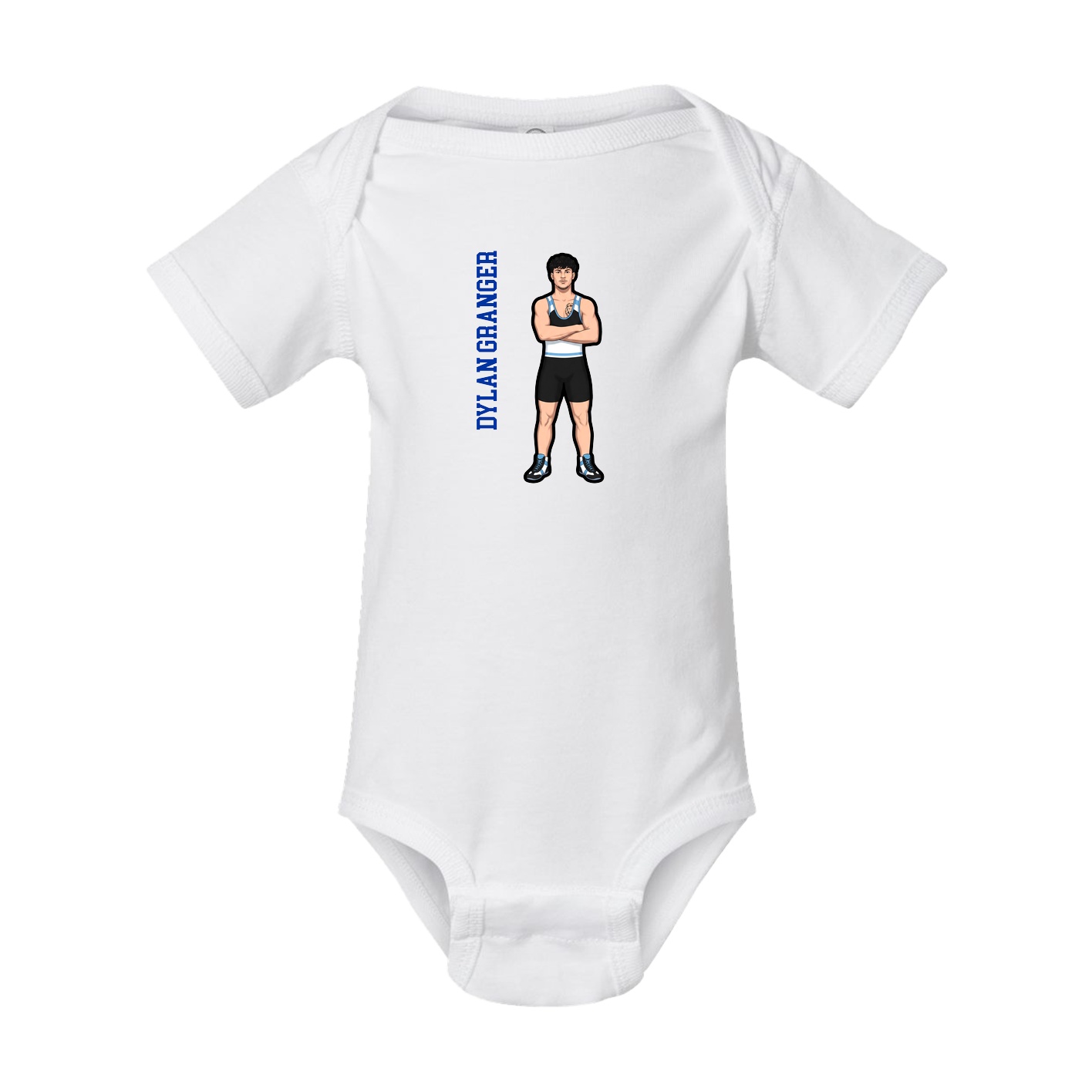 Baby Onesie — Name Vertical in White
