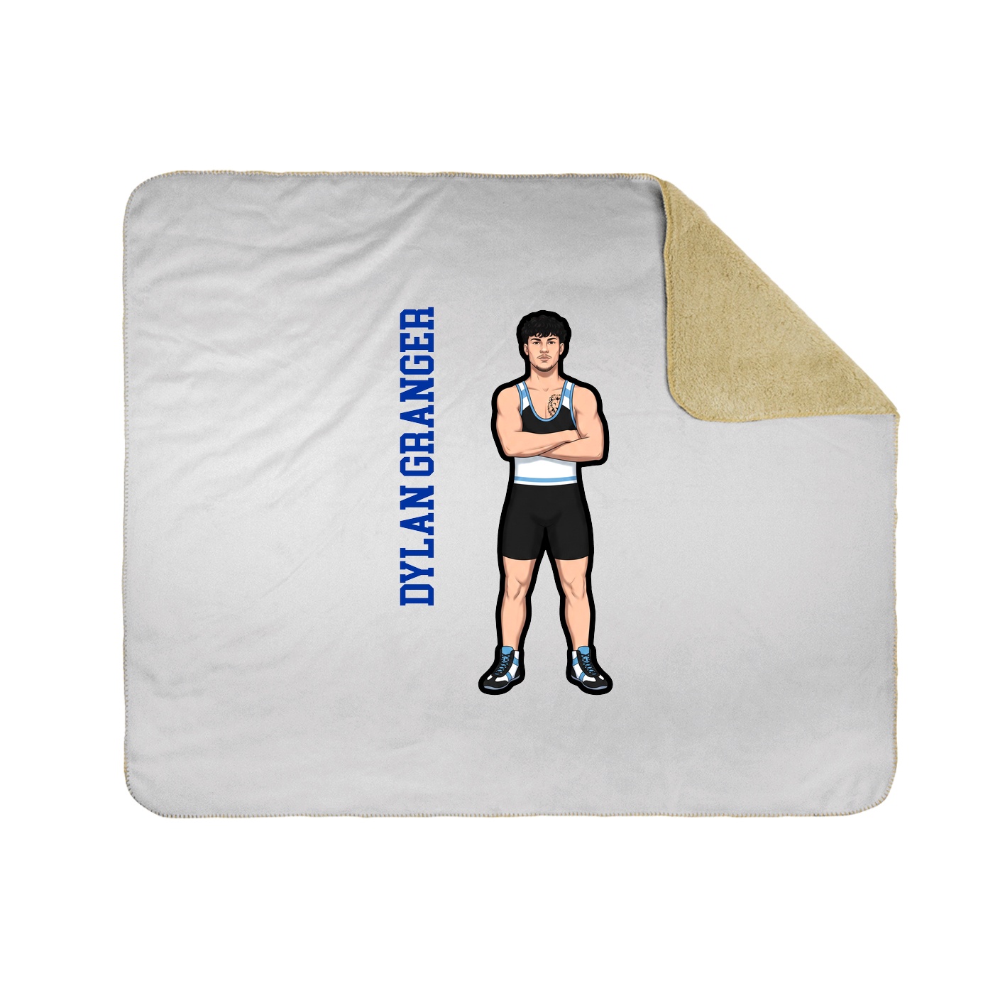 Throw Blanket — Name Vertical in White