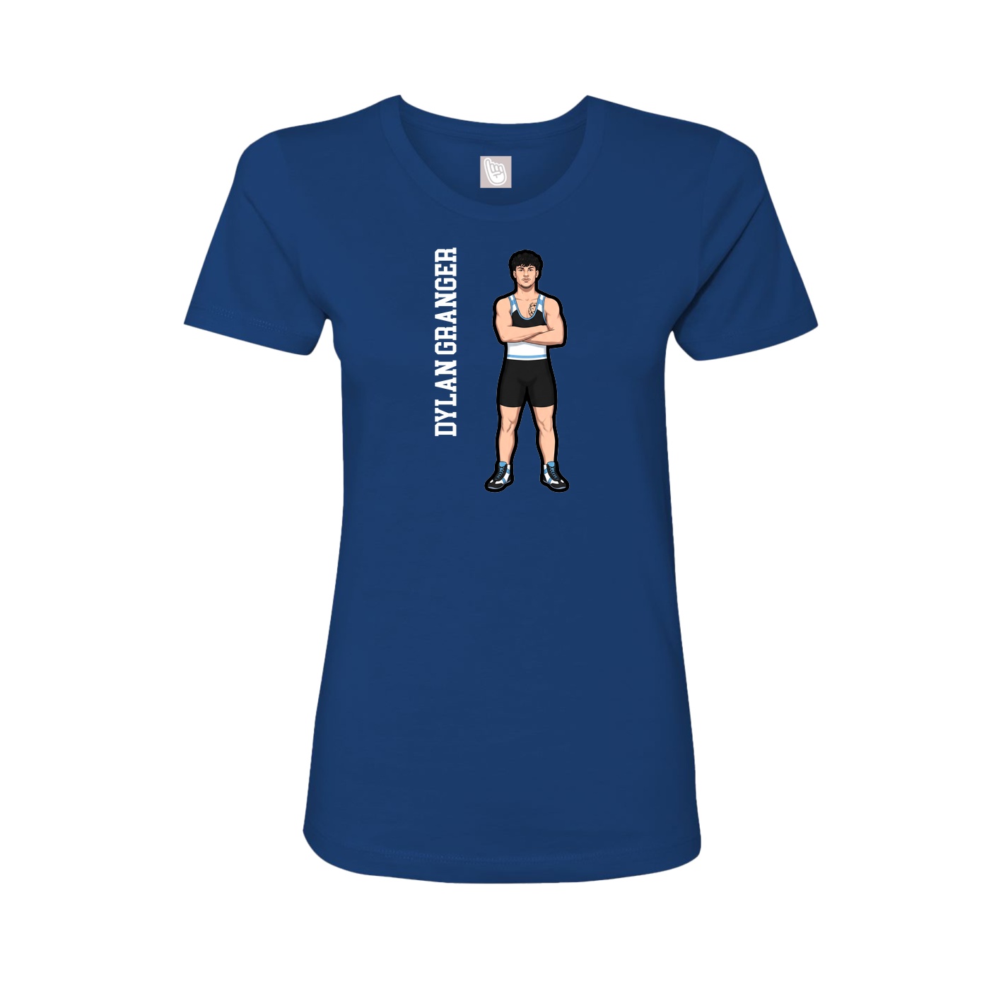 Womens Tee — Name Vertical in Royal