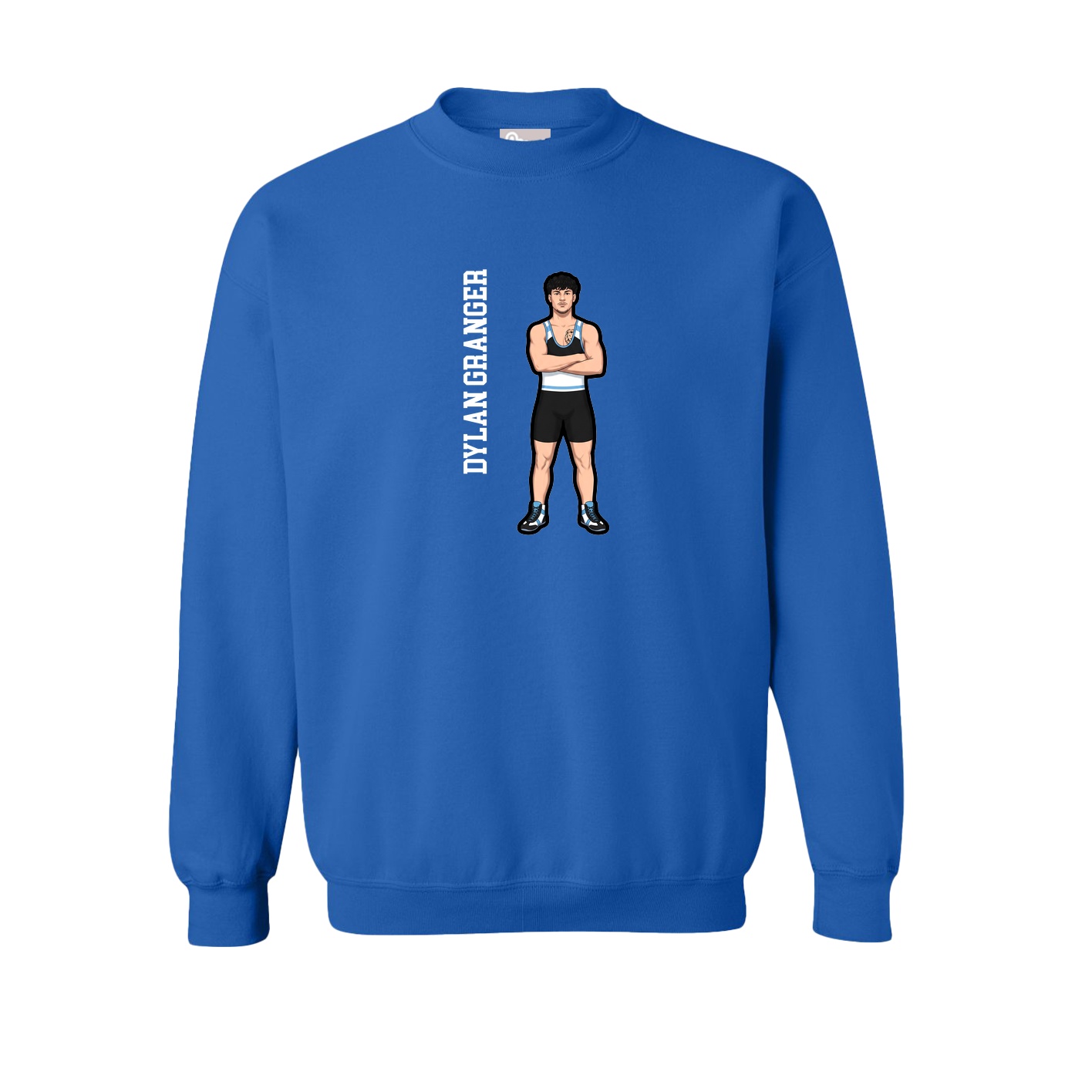 Fleece Crew — Name Vertical in Royal