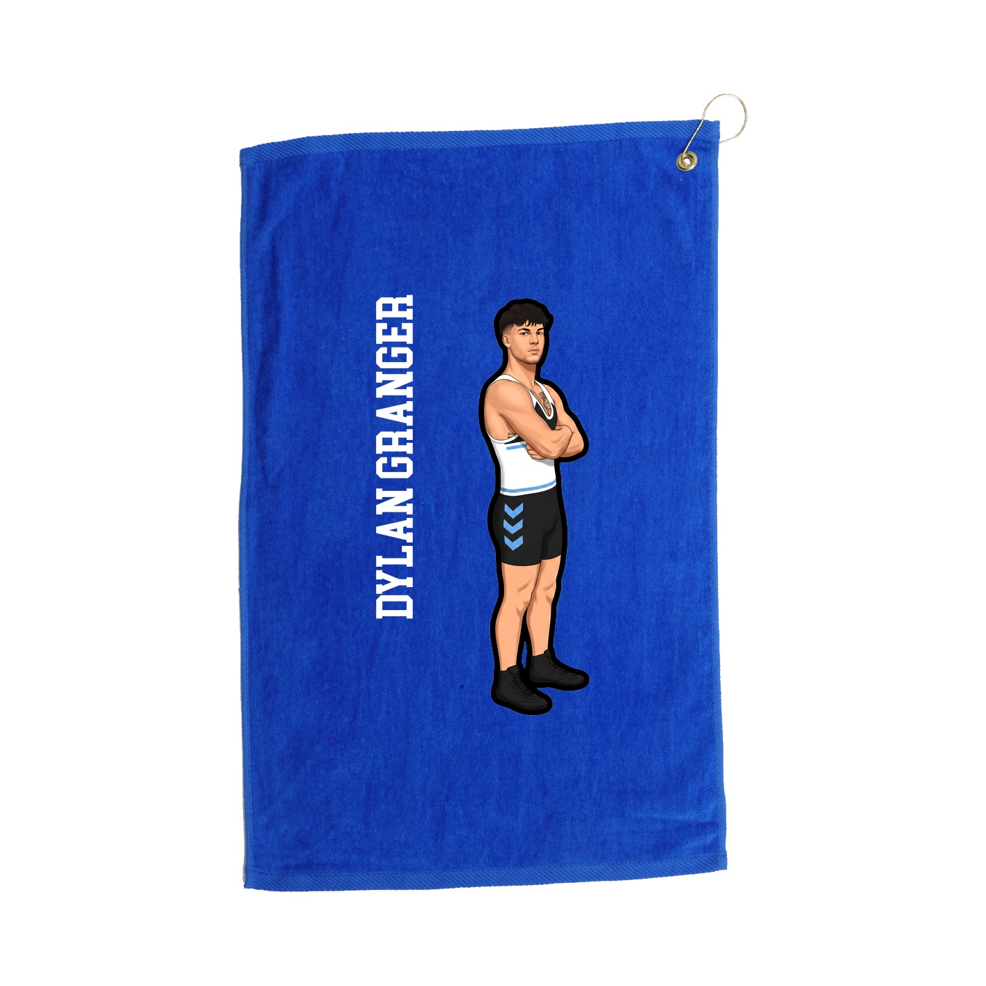 Golf Towel — Name Vertical in Royal