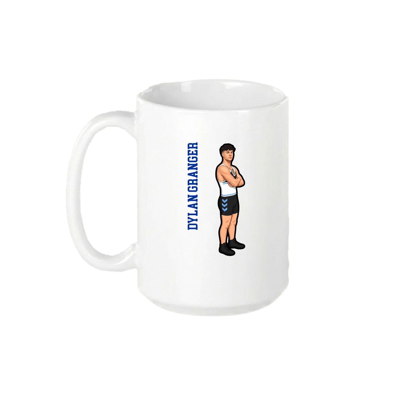 15oz Coffee Mug — Name Vertical in White