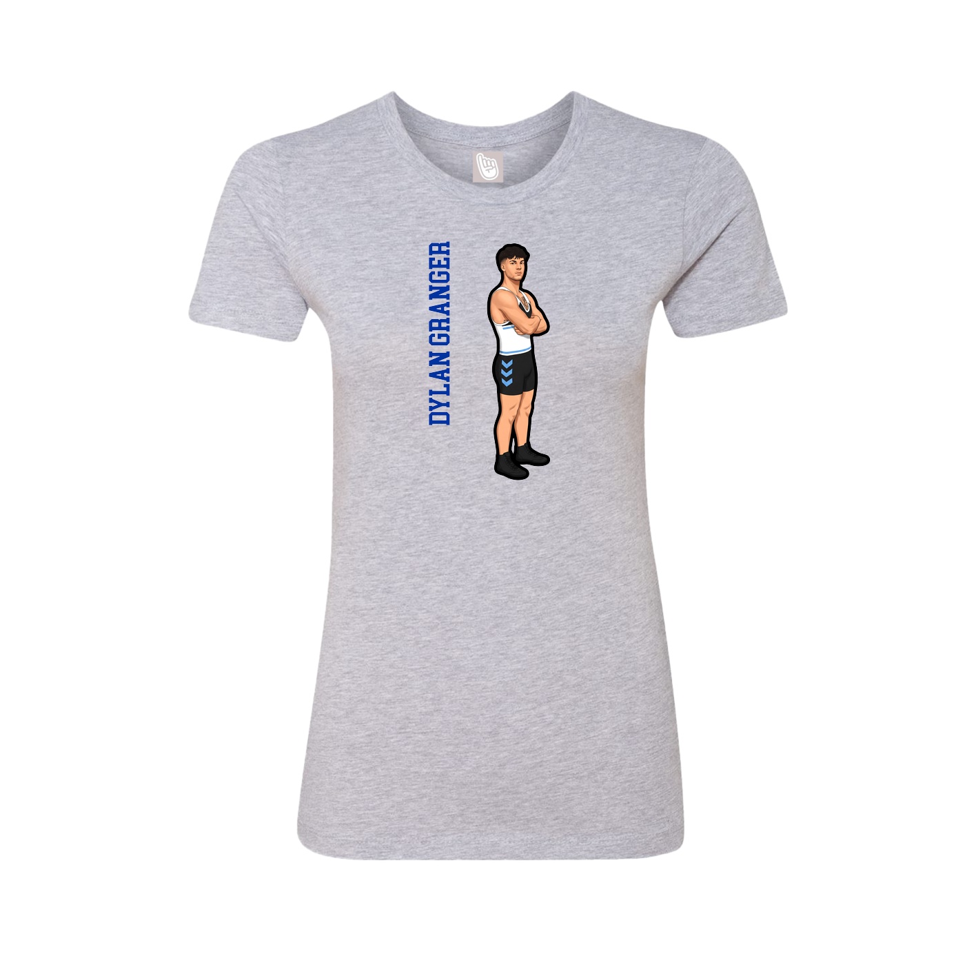 Womens Tee — Name Vertical in Grey
