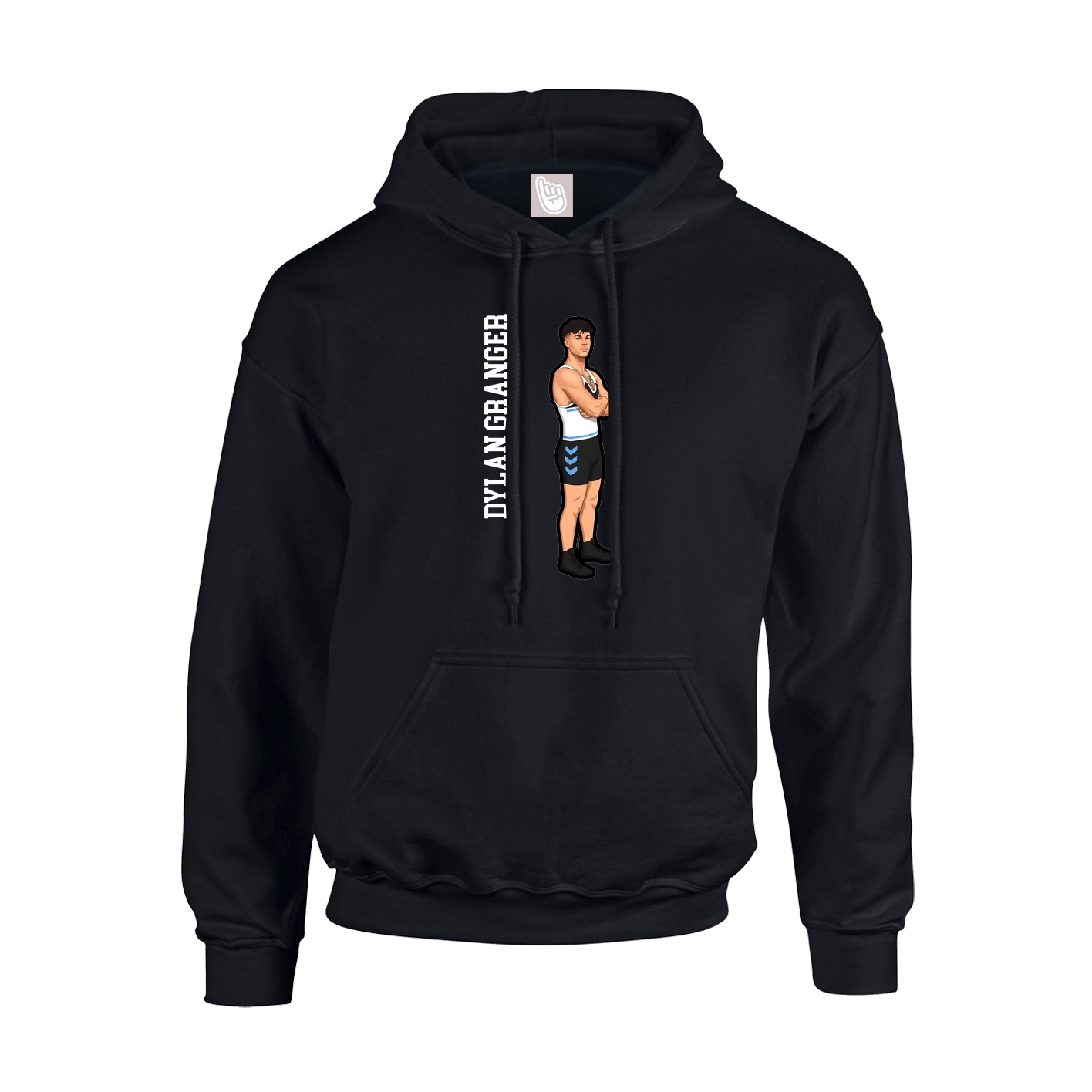 Hoodie — Name Vertical in Black