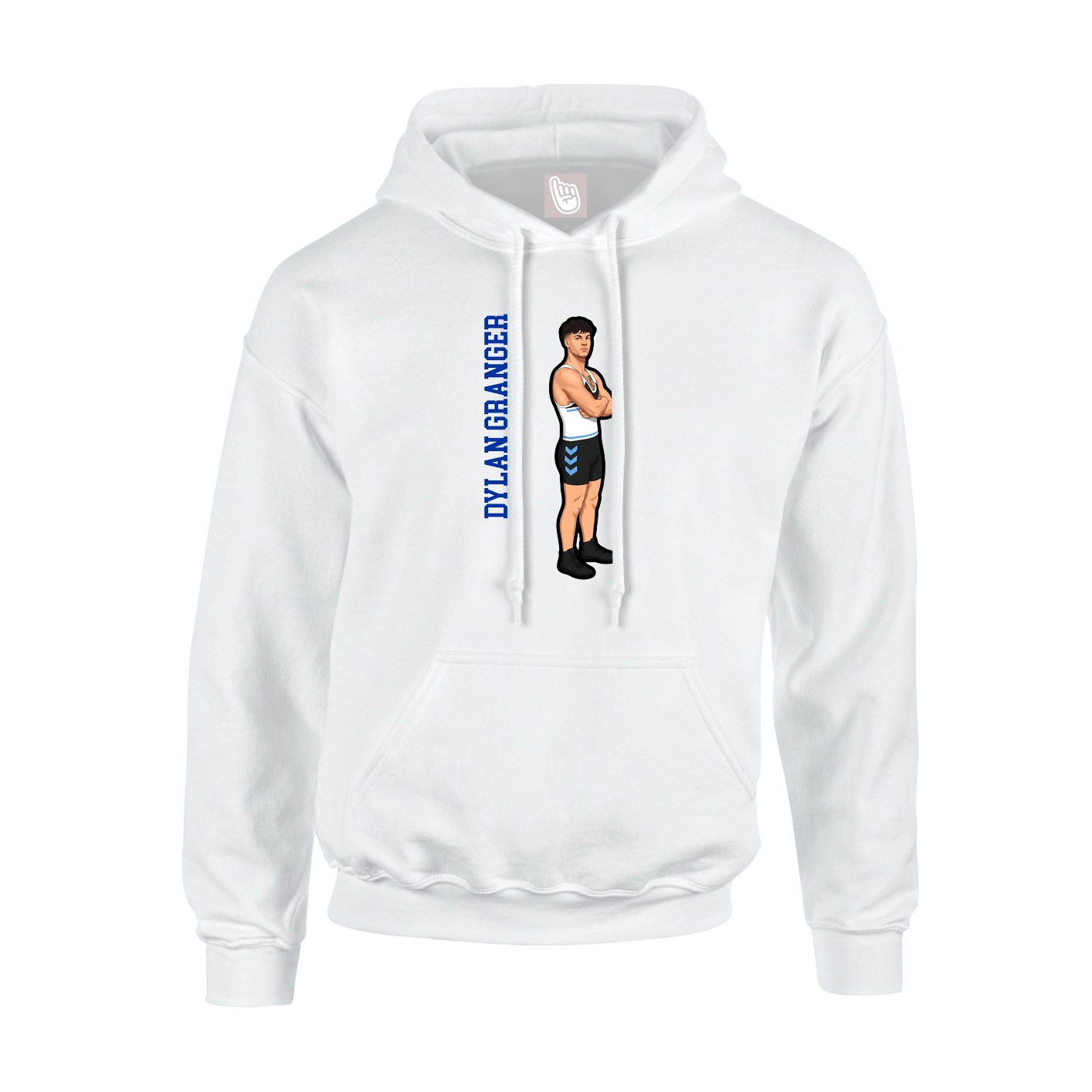Hoodie — Name Vertical in White