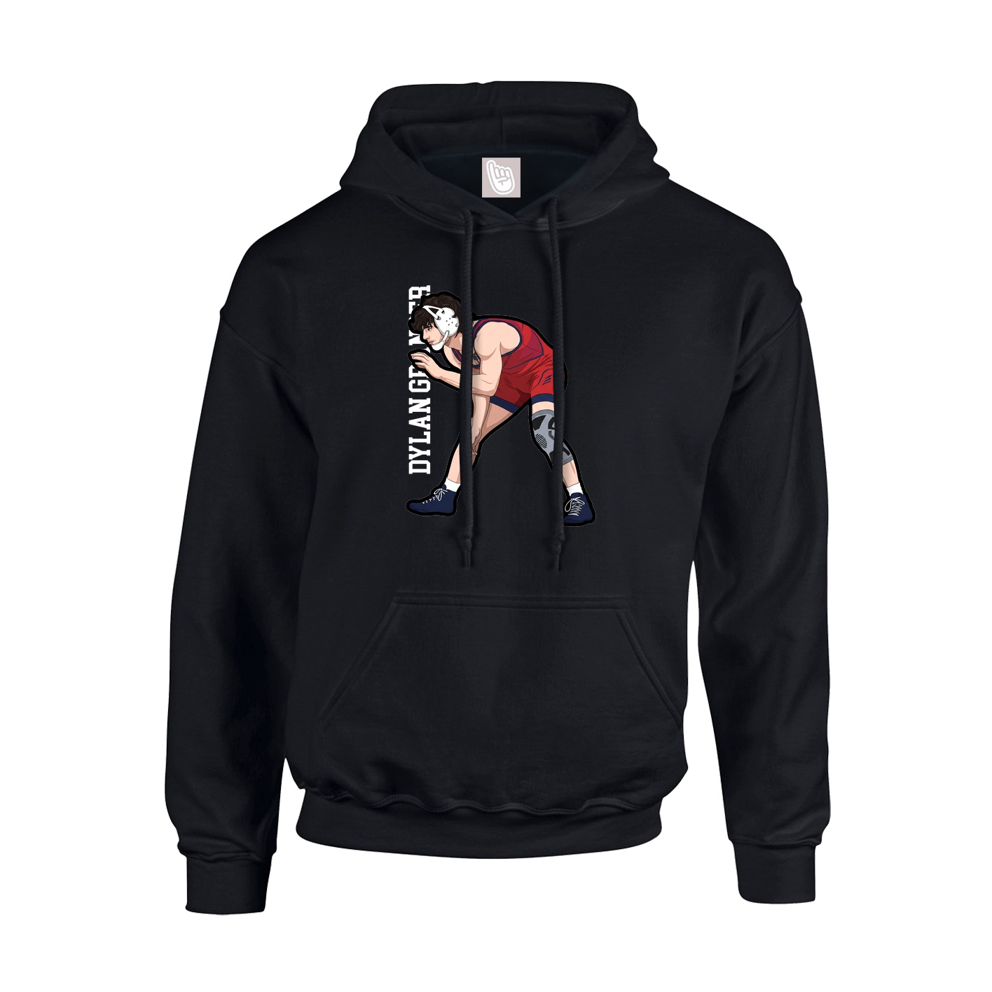 Hoodie — Name Vertical in Black