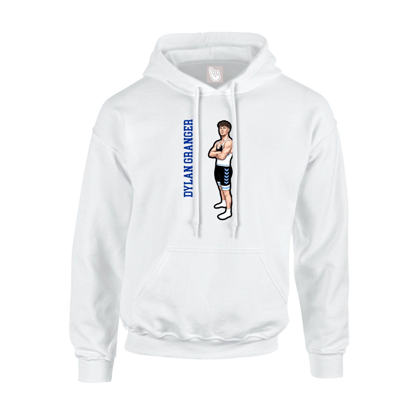 Hoodie — Name Vertical in White