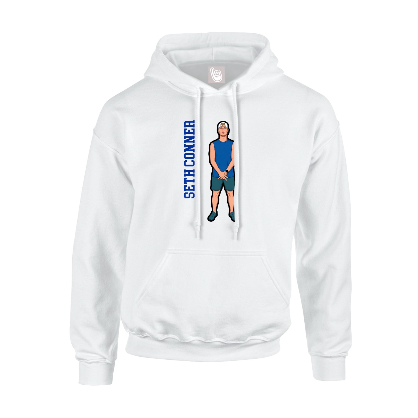 Youth Hoodie — Name Vertical in White