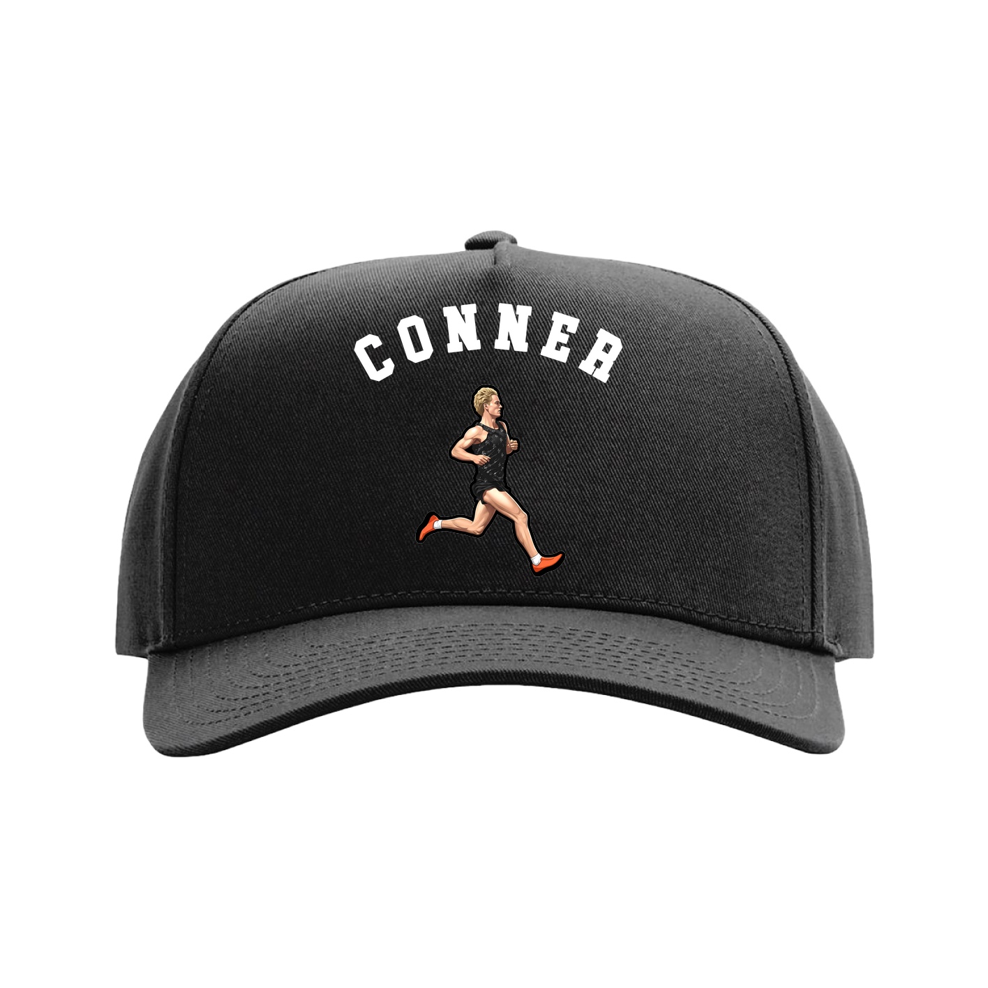 Full Fabric Five-Panel Champ Cap — Shirsey Arch in Black