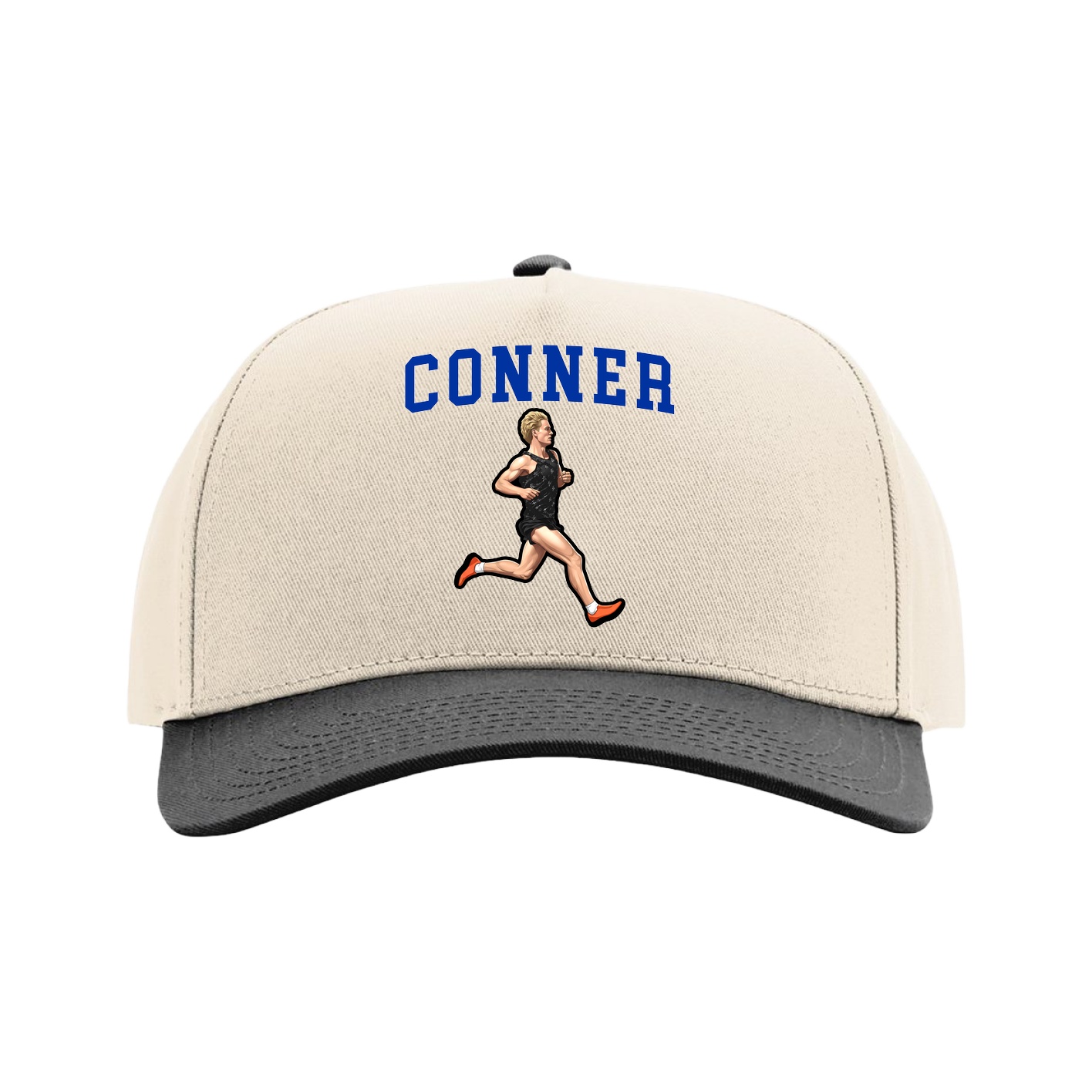 Full Fabric Five-Panel Champ Cap — Shirsey in Cream/Black