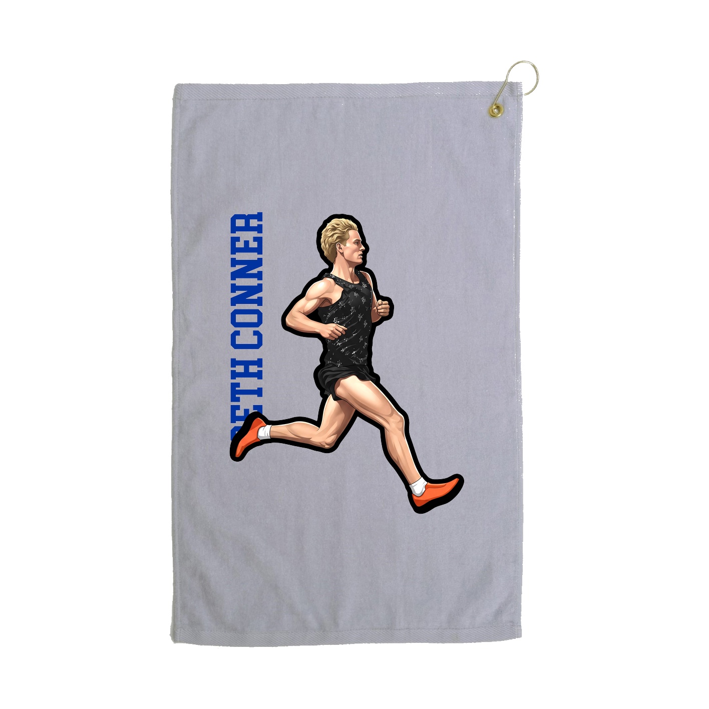 Golf Towel — Name Vertical in Grey