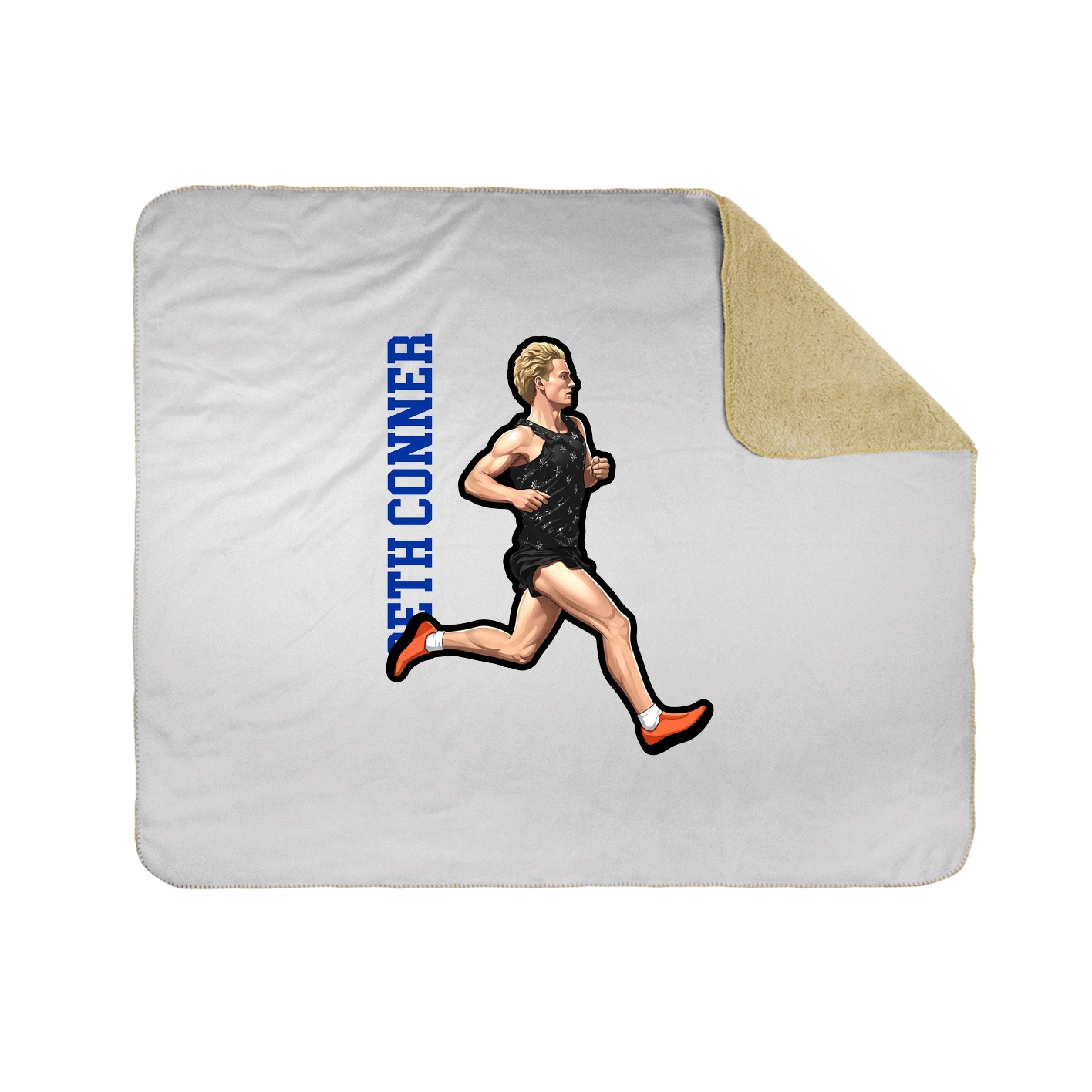 Throw Blanket — Name Vertical in White