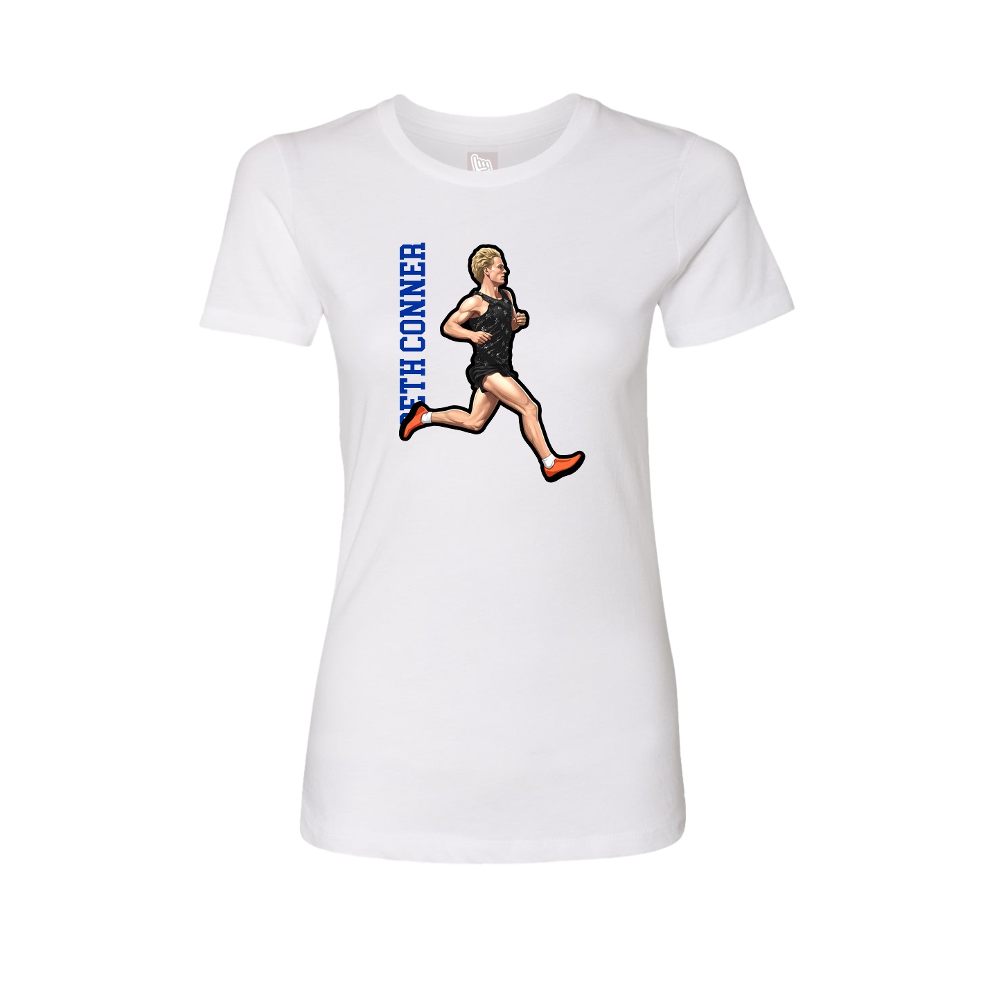 Womens Tee — Name Vertical in White