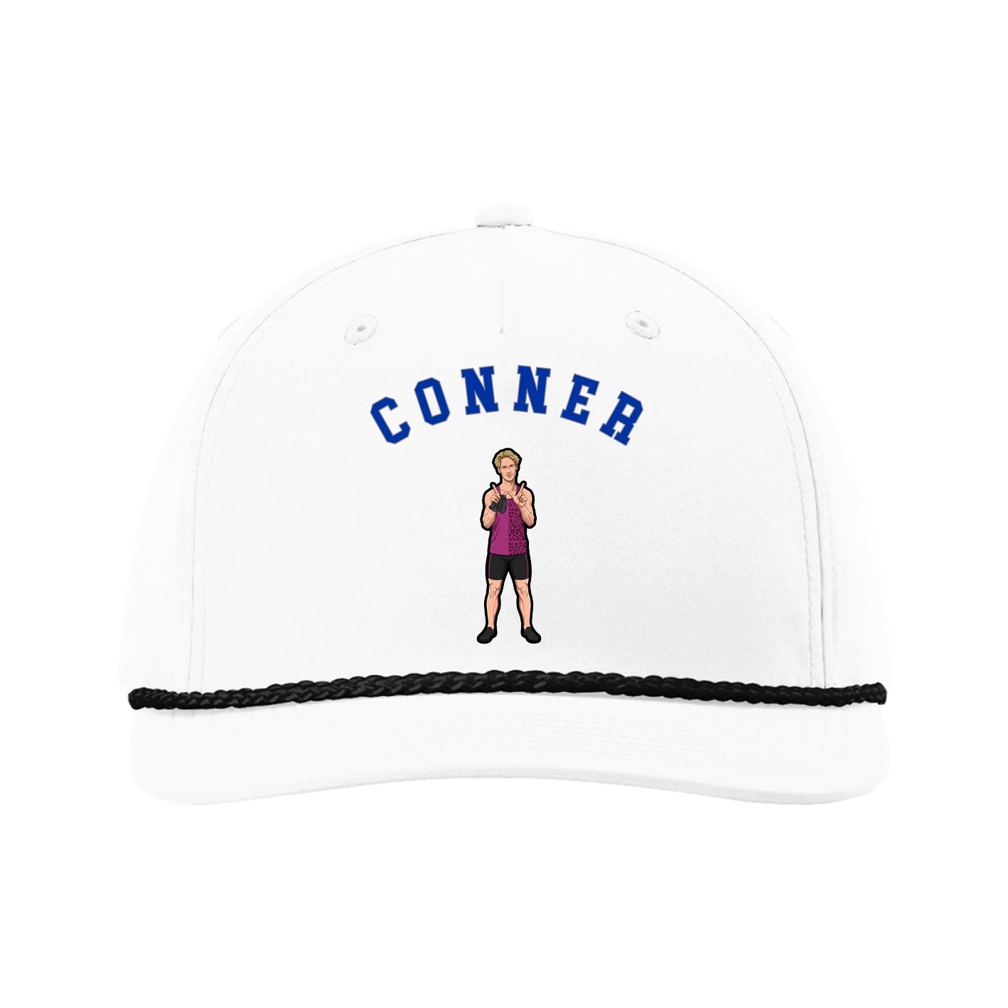 Five-Panel Classic Rope Cap — Shirsey Arch in White