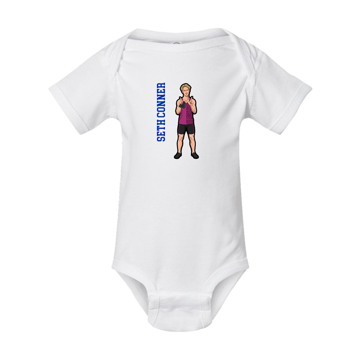 Baby Onesie — Name Vertical in White