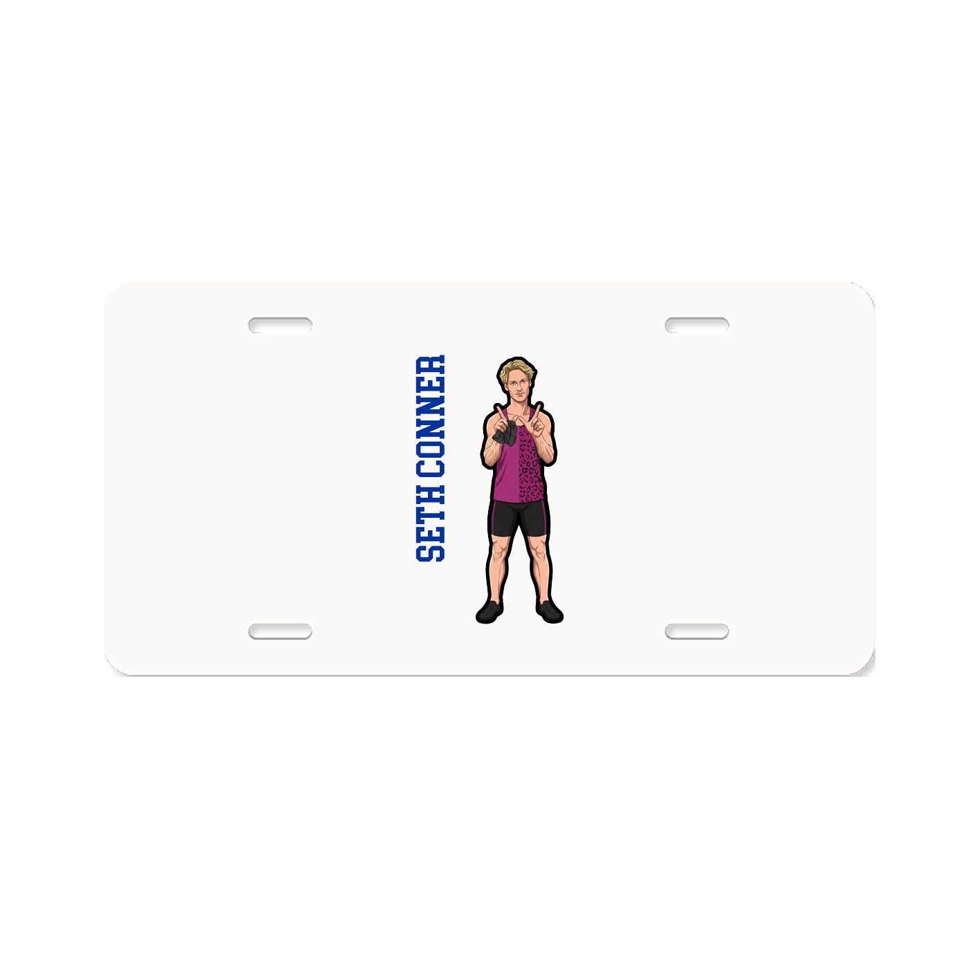 License Plate — Name Vertical in Classic