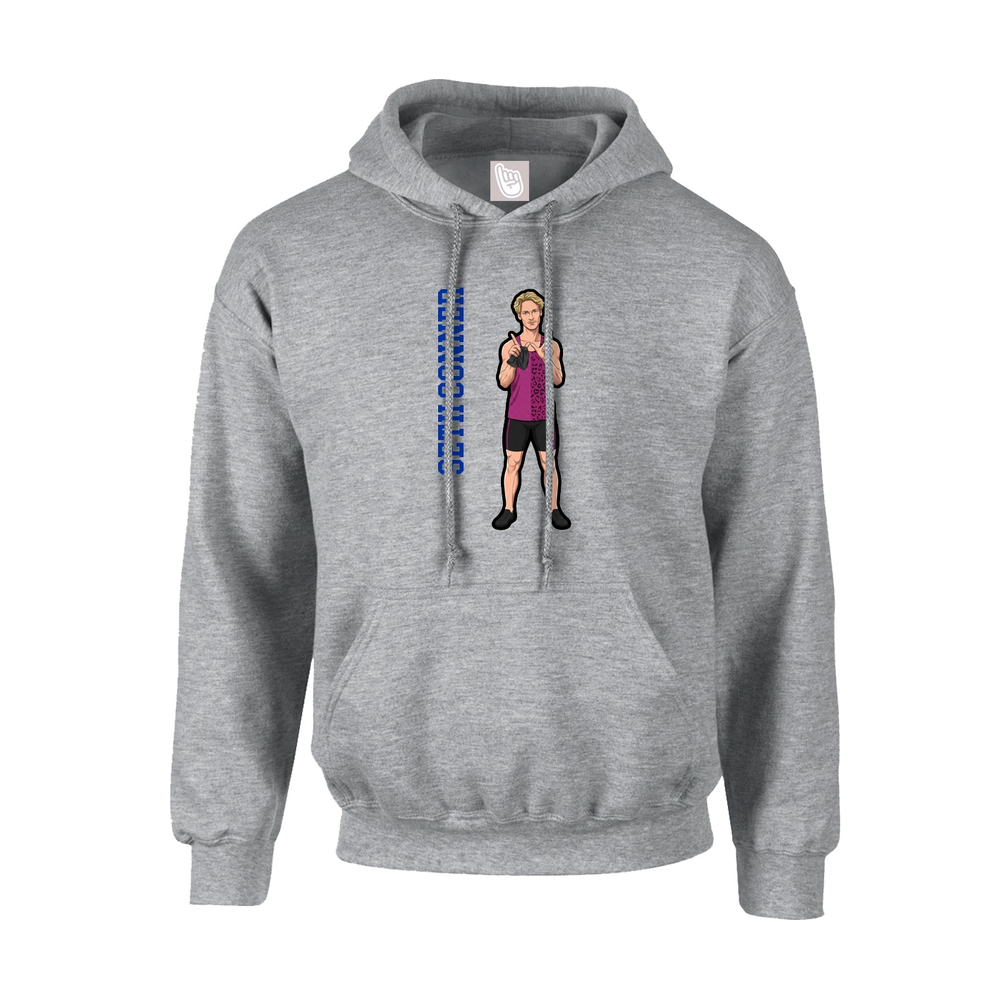 Youth Hoodie — Name Vertical in Grey