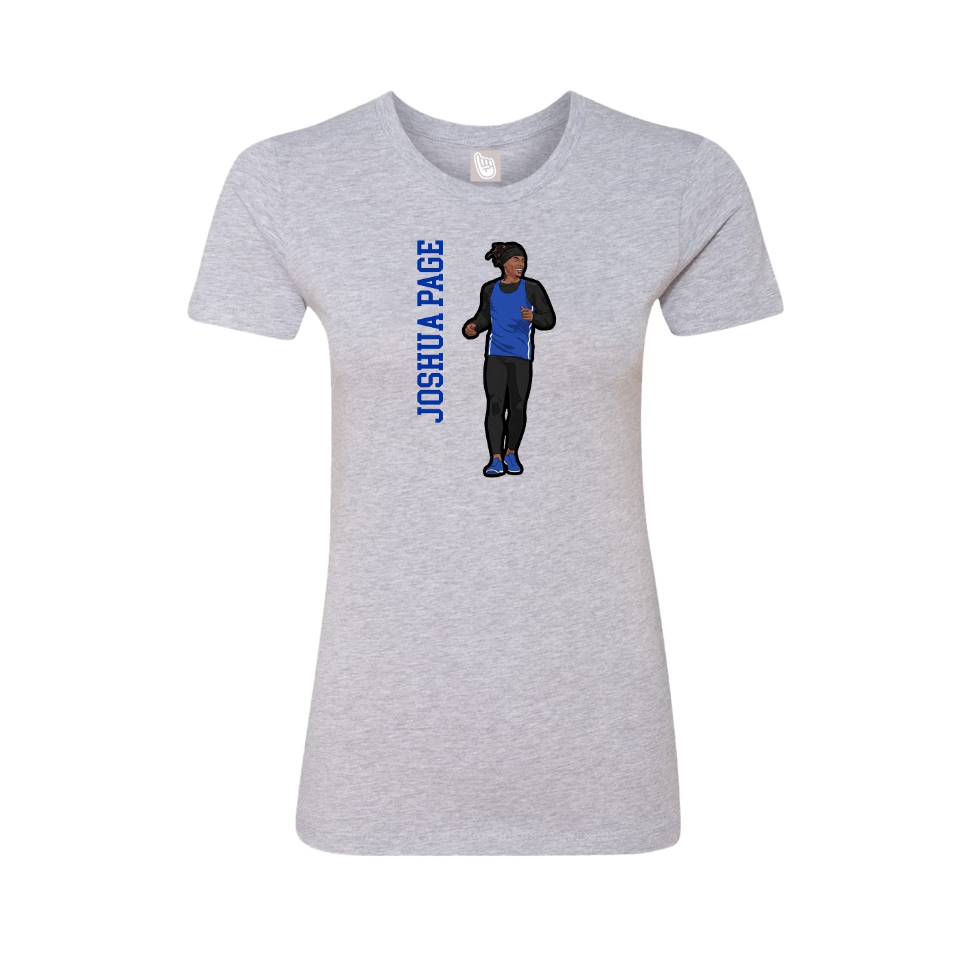 Womens Tee — Name Vertical in Grey