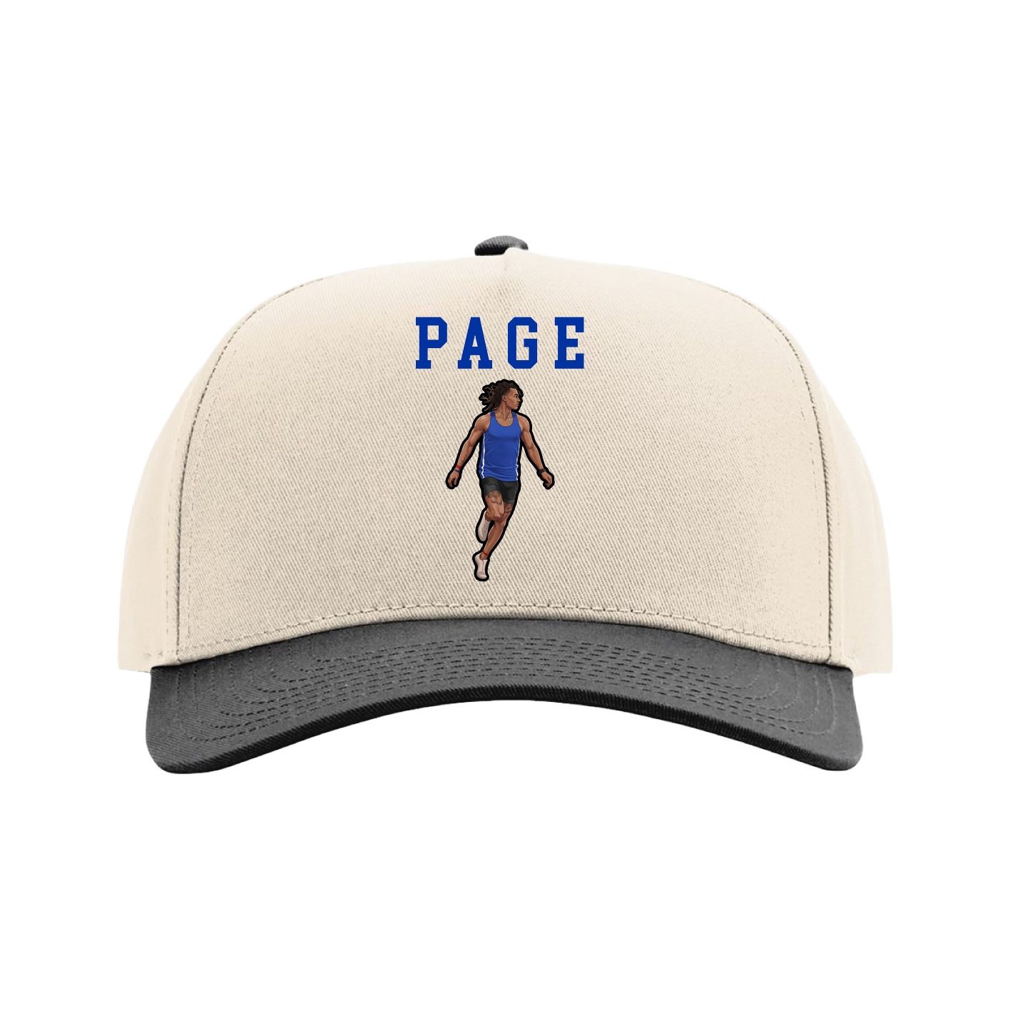 Full Fabric Five-Panel Champ Cap — Shirsey in Cream/Black