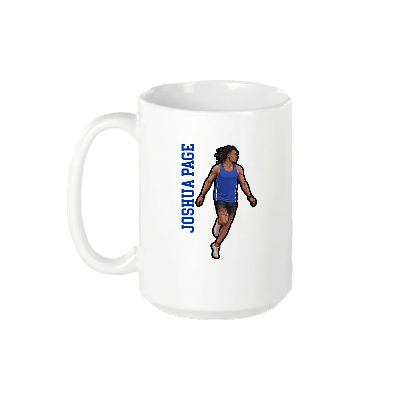 15oz Coffee Mug — Name Vertical in White