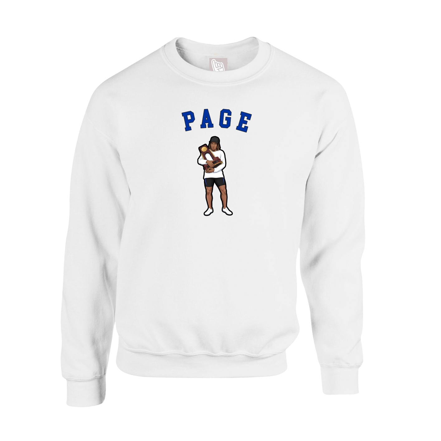 Fleece Crew — Shirsey Arch in White