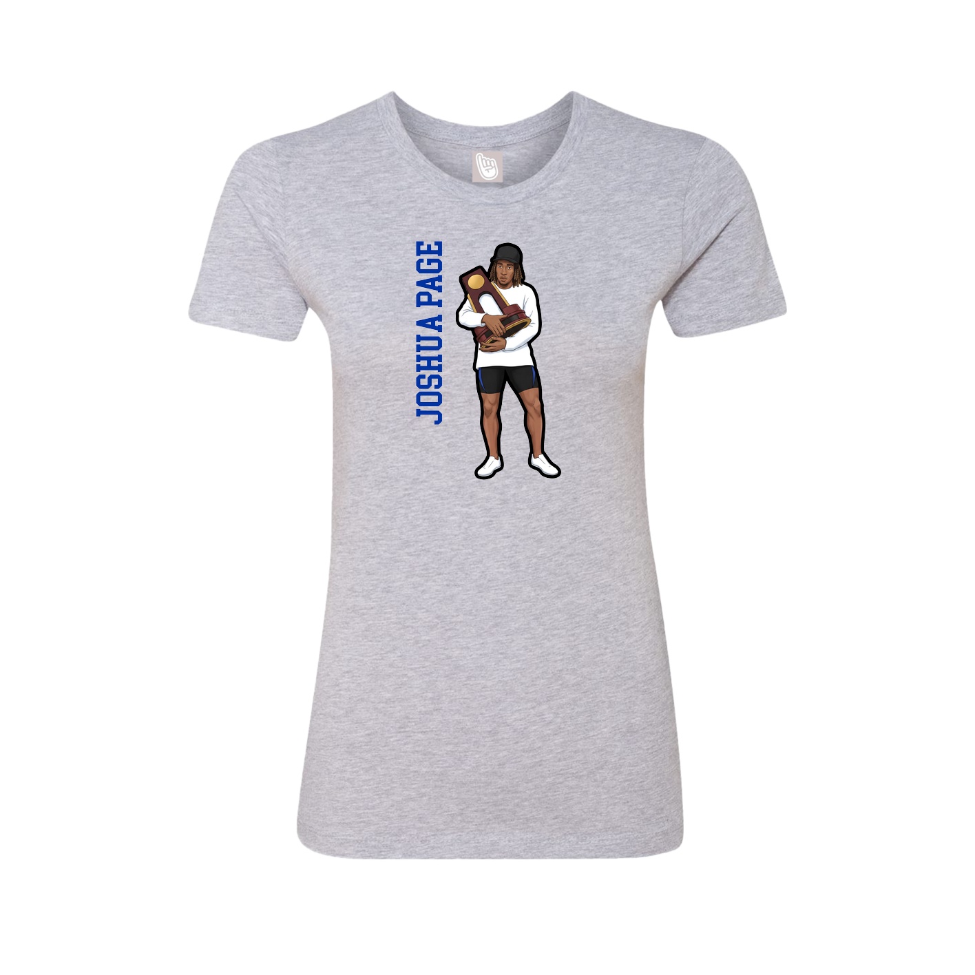 Womens Tee — Name Vertical in Grey