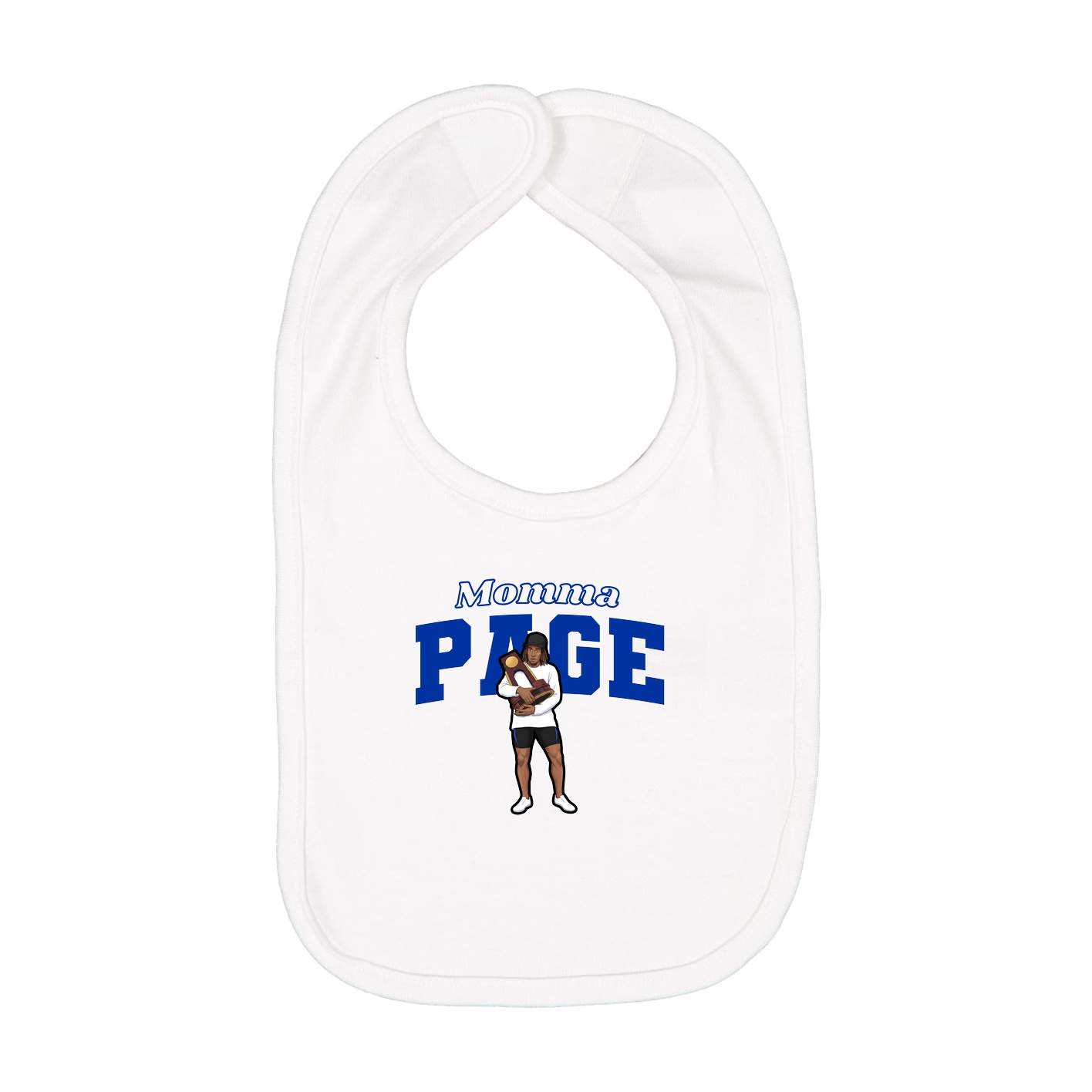 Infant Bib — Mothers Day Block in White