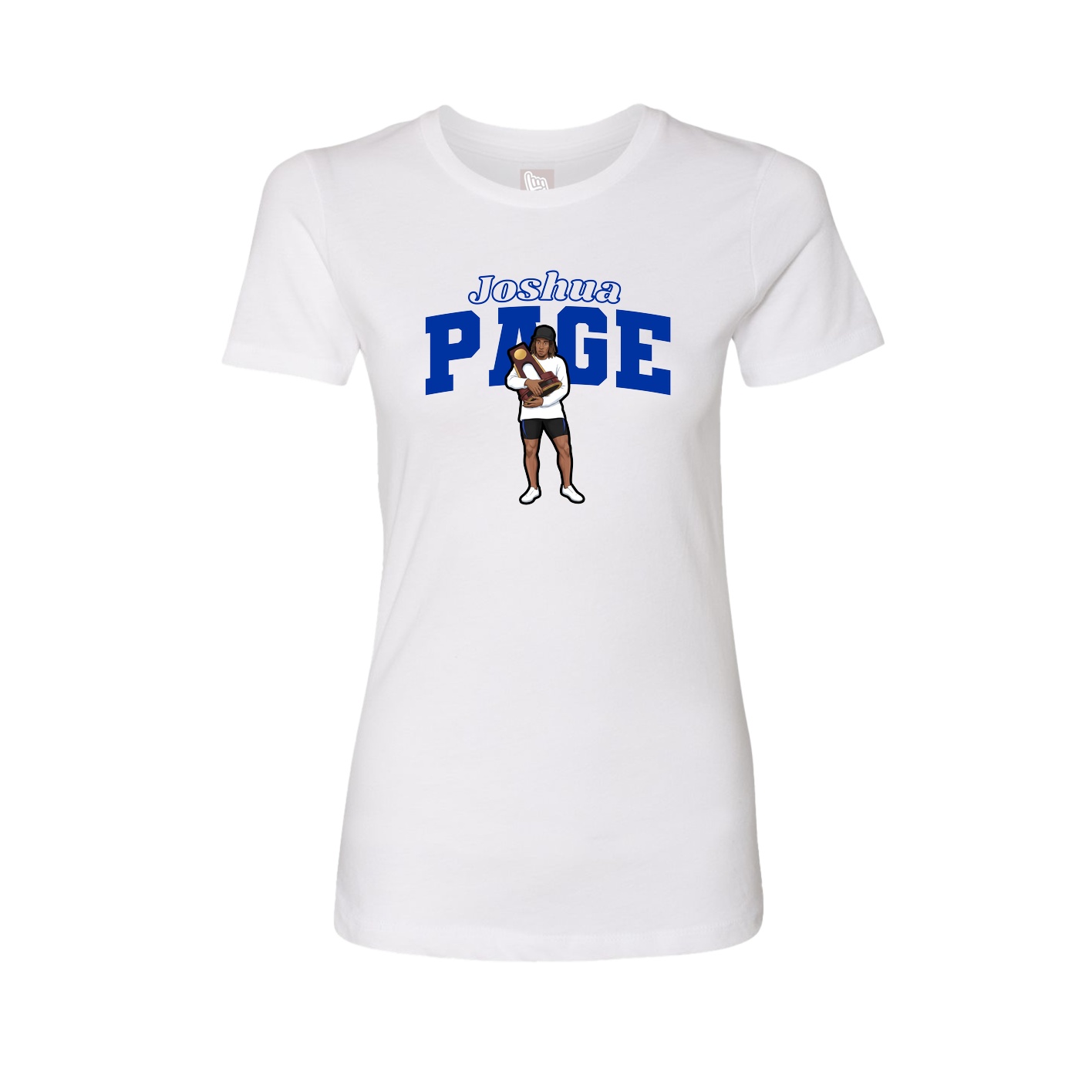 Fitted Women's Tee — Name Arch in White