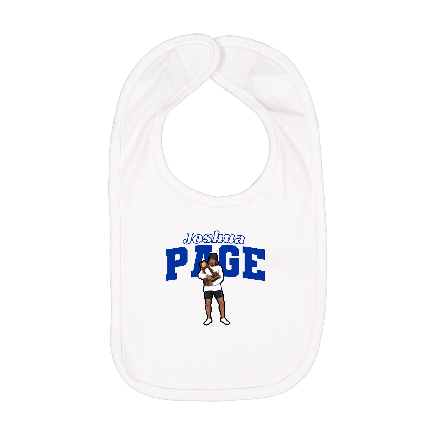Infant Bib — Name Arch in White