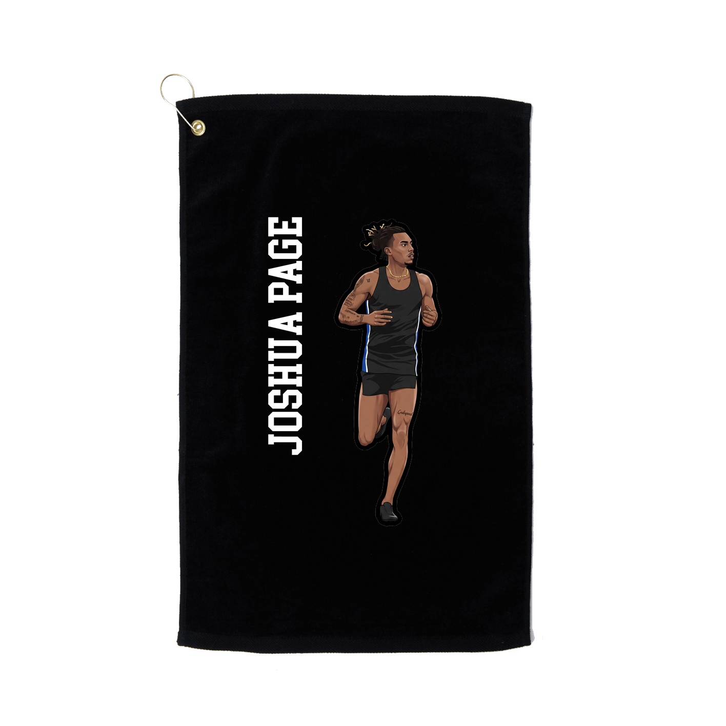 Golf Towel — Name Vertical in Black