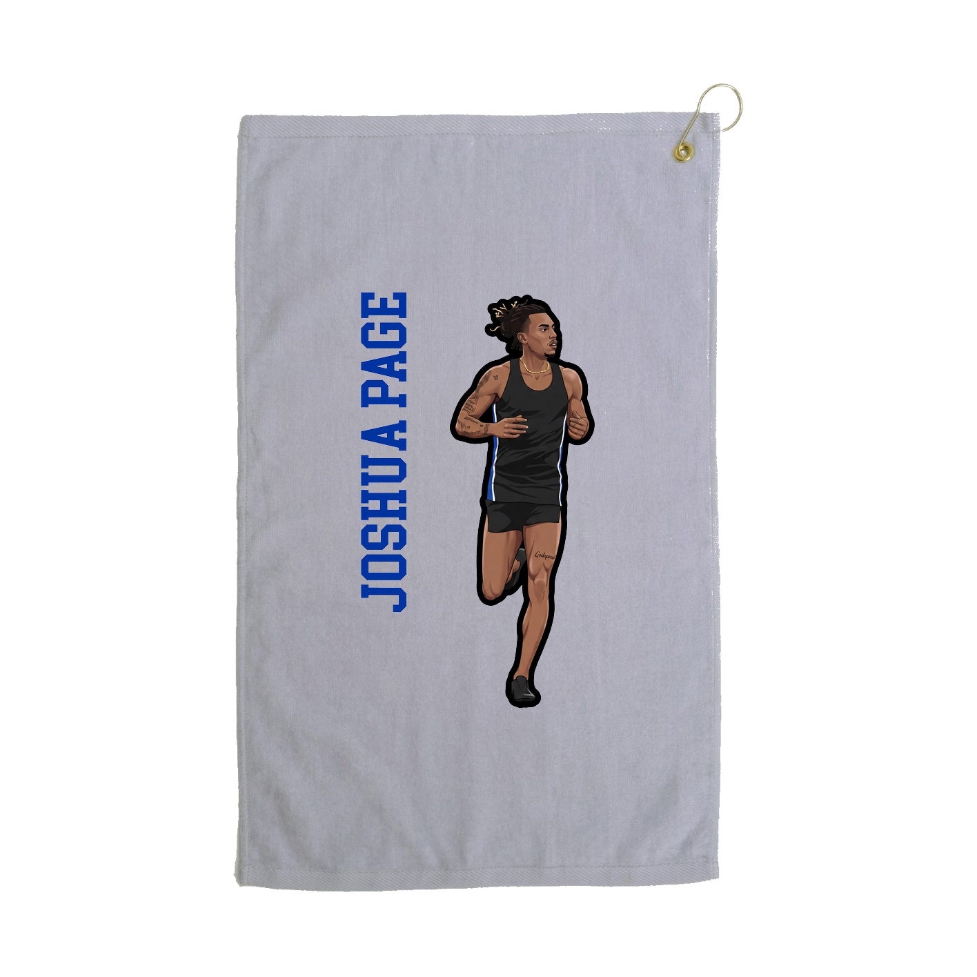Golf Towel — Name Vertical in Grey