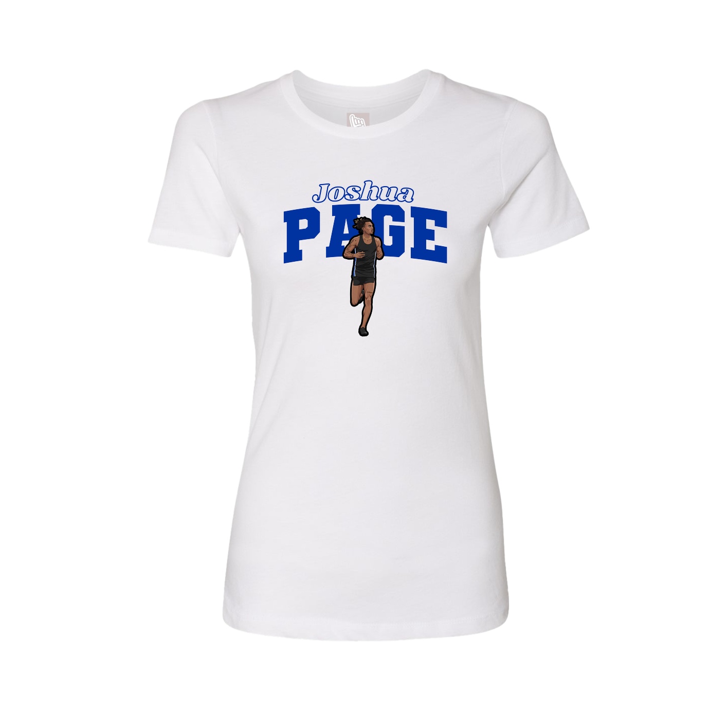 Womens Tee — Name Arch in White