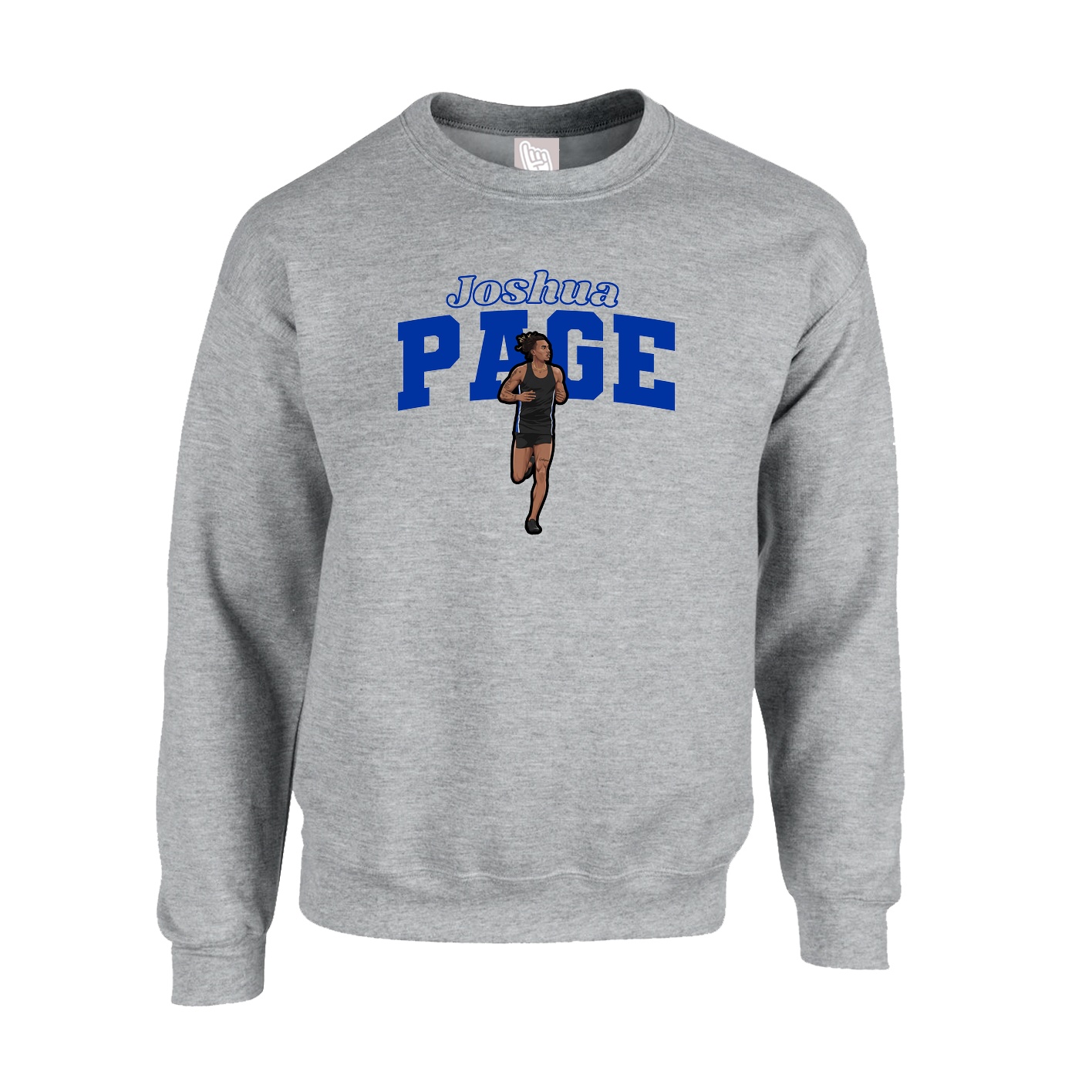Fleece Crew — Name Arch in Grey