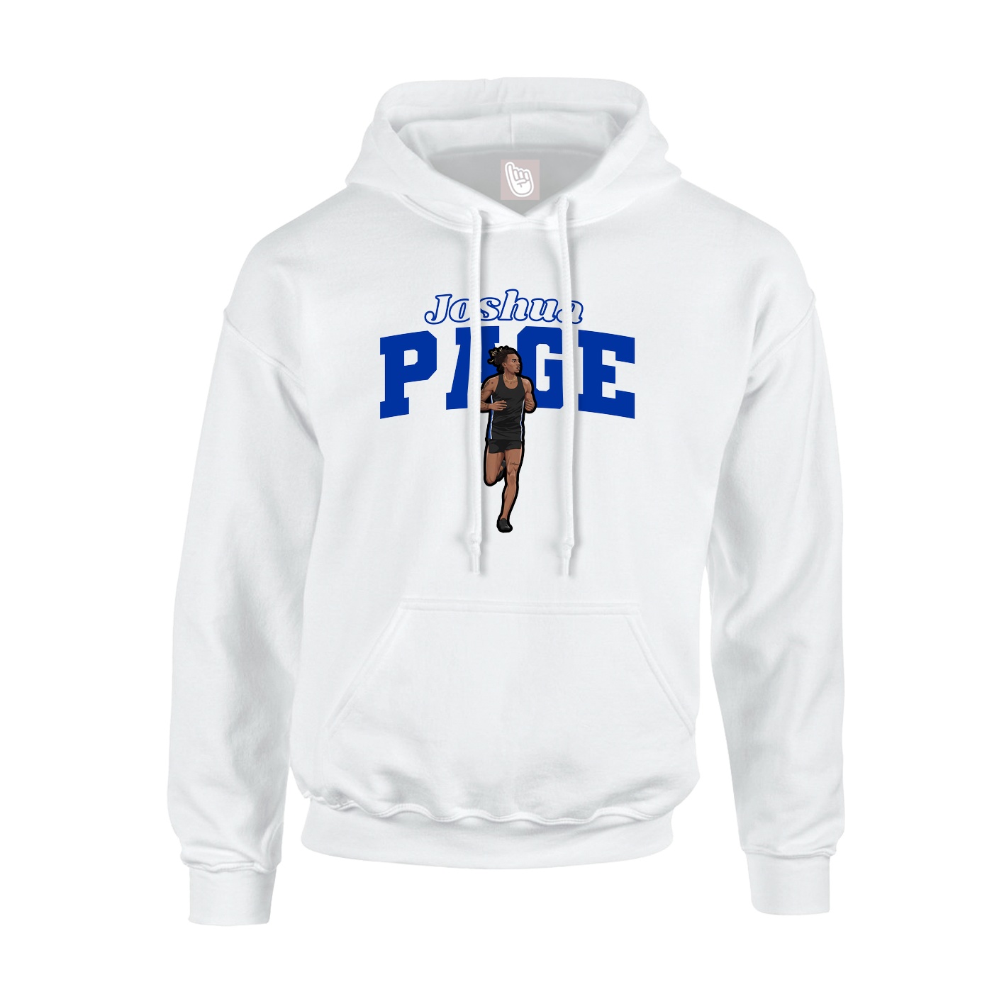 Youth Hoodie — Name Arch in White