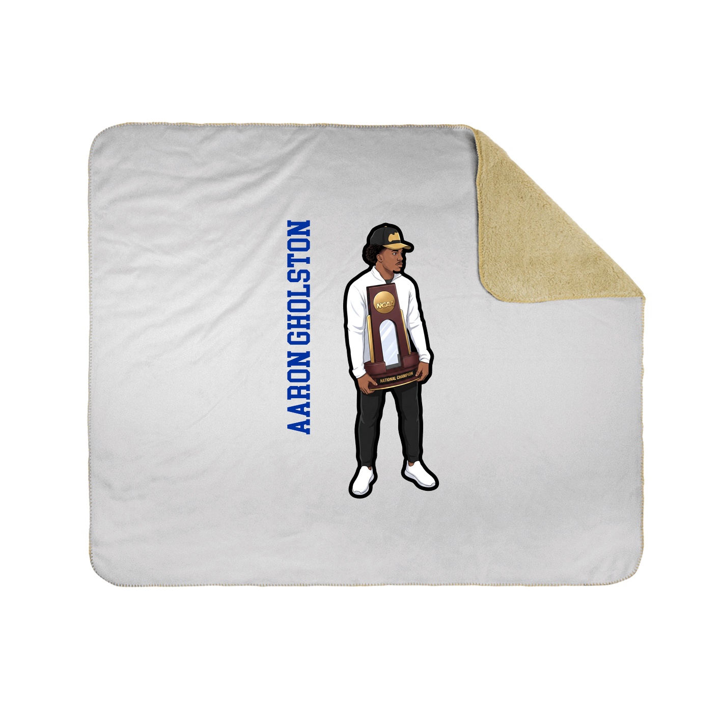 Throw Blanket — Name Vertical in White