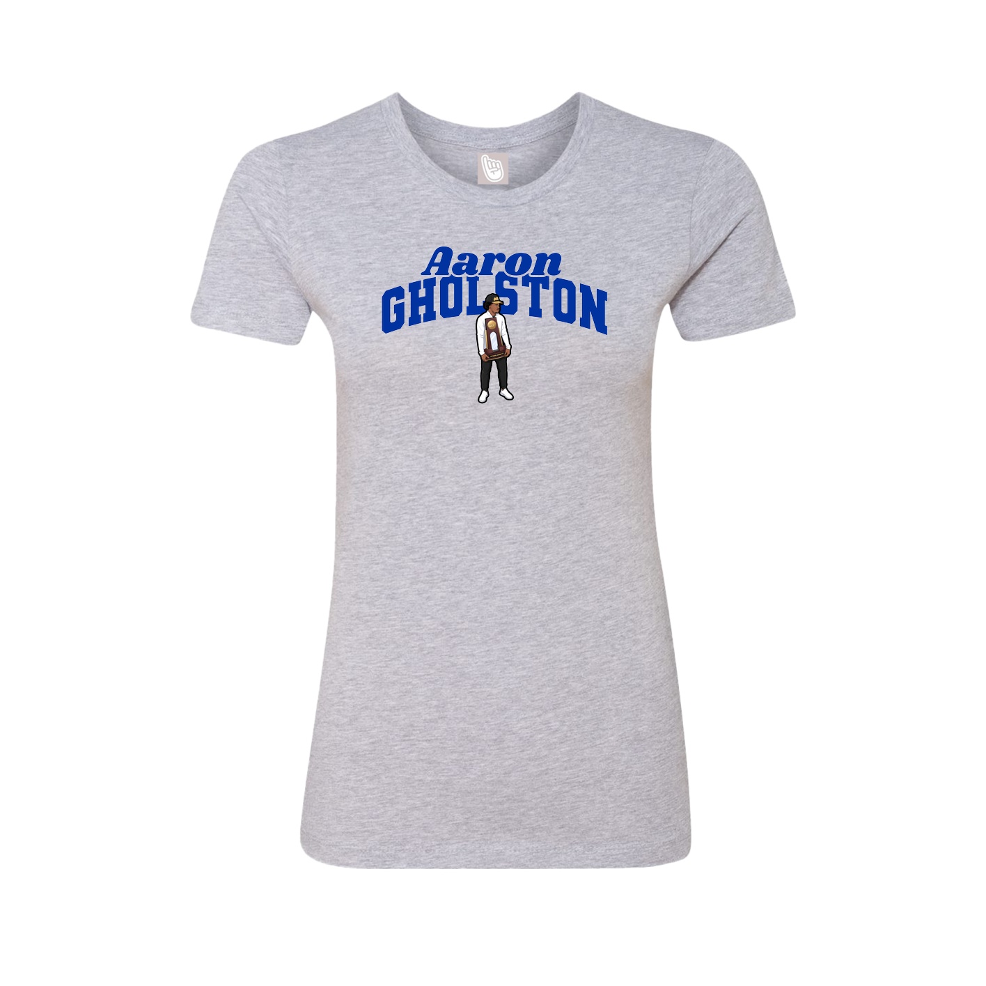 Fitted Women's Tee — Signature Arch in Grey