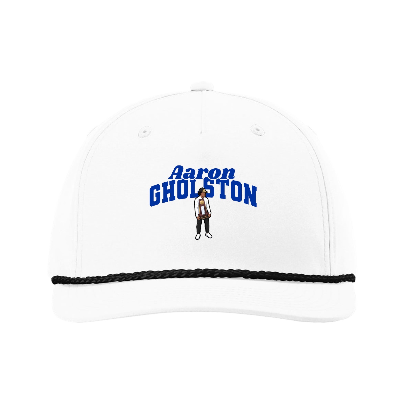Five-Panel Classic Rope Cap — Signature Arch in White